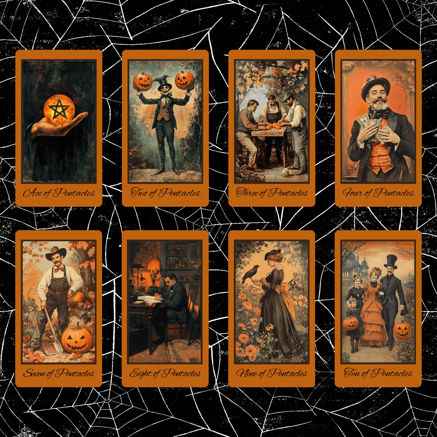 Halloween Yesteryear 🎃 A nostalgic 78 - card deck conjuring vintage Halloween mystery and magic - Hattie Thorn Tarot