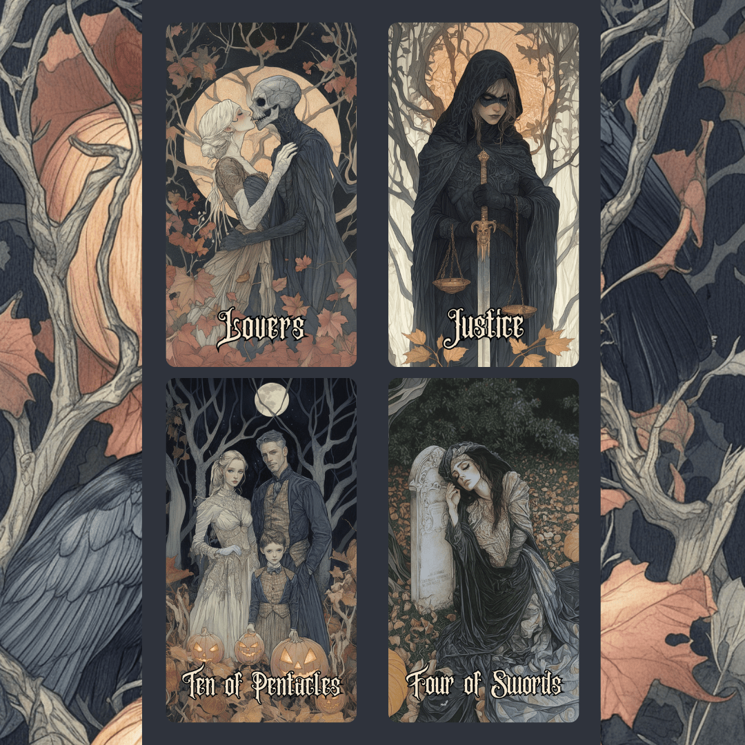 Hallowmere Tarot 🌫️ A 78 - card tarot deck steeped in candlelight, mystery, and Victorian mourning magic. - Hattie Thorn Tarot