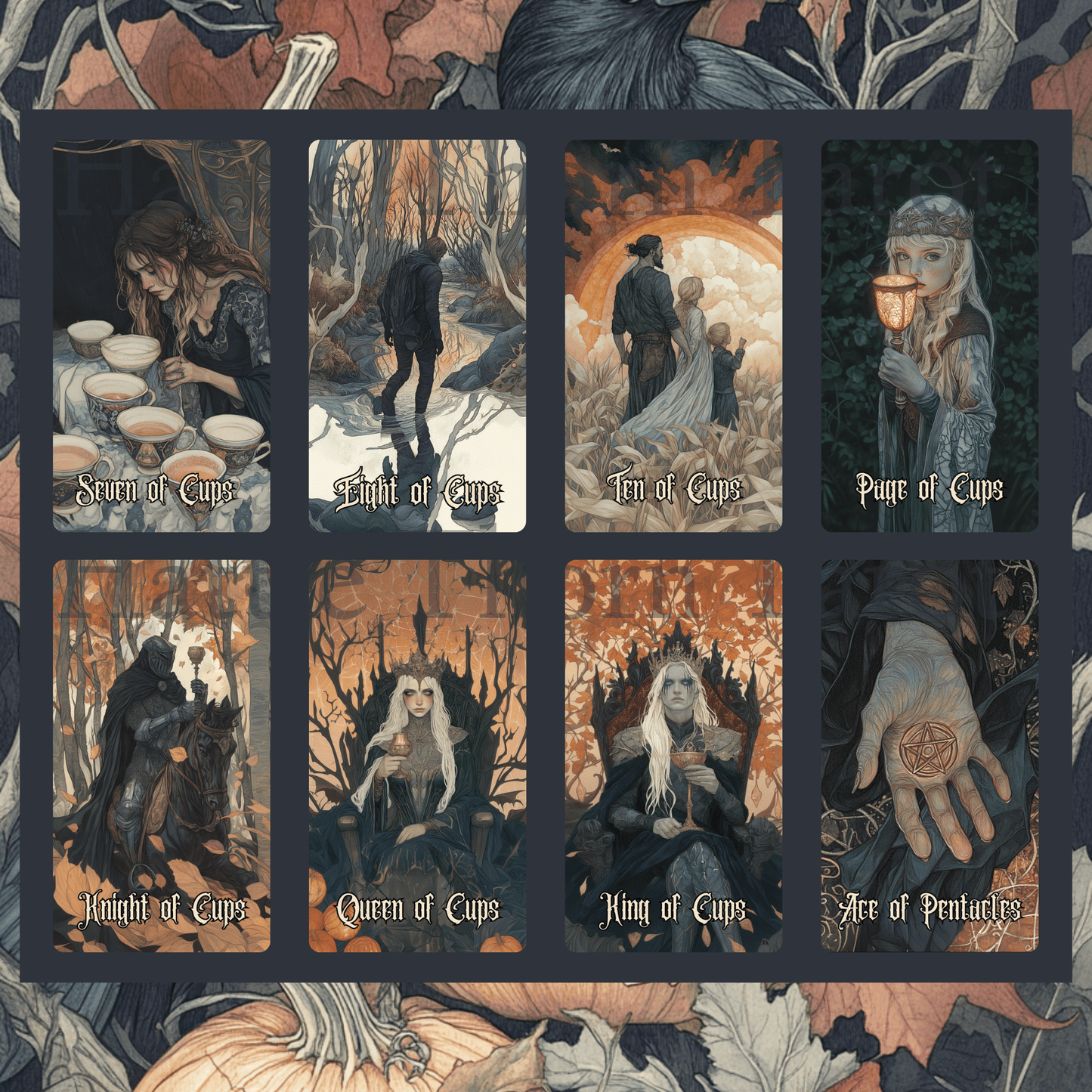 Hallowmere Tarot 🌫️ A 78 - card tarot deck steeped in candlelight, mystery, and Victorian mourning magic. - Hattie Thorn Tarot