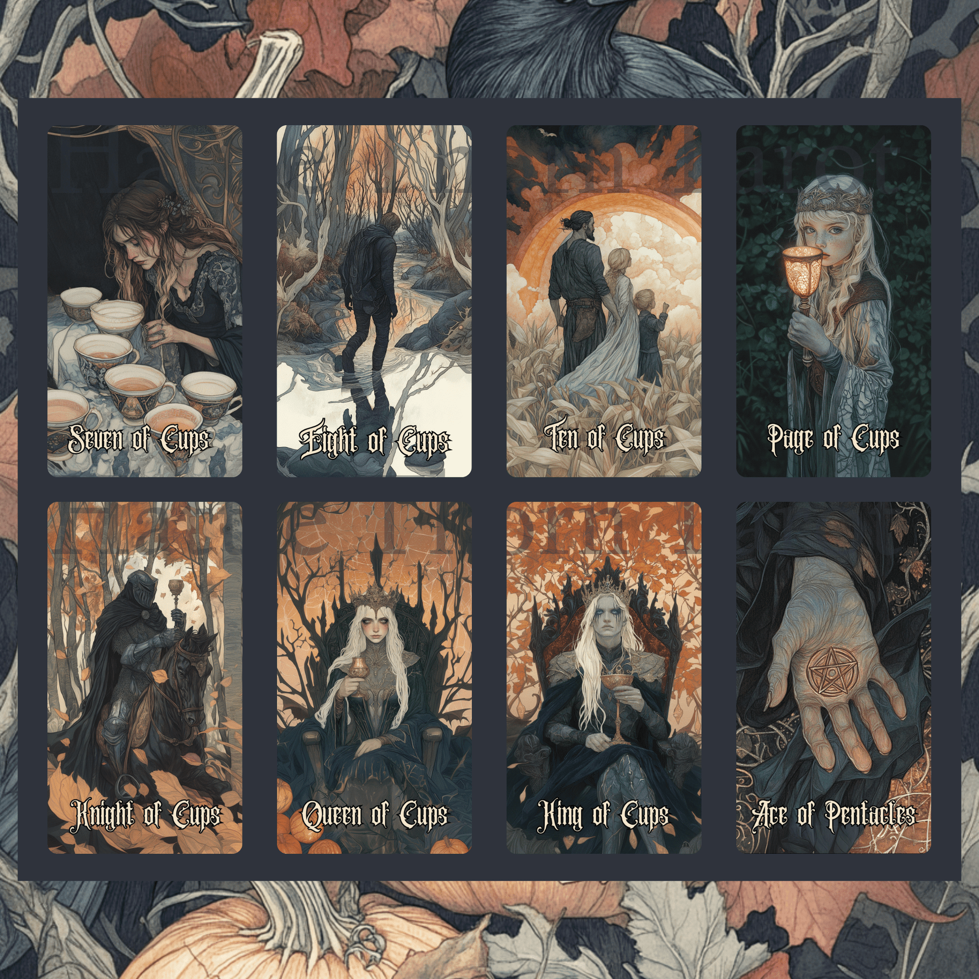 Hallowmere Tarot 🌫️ A 78 - card tarot deck steeped in candlelight, mystery, and Victorian mourning magic. - Hattie Thorn Tarot