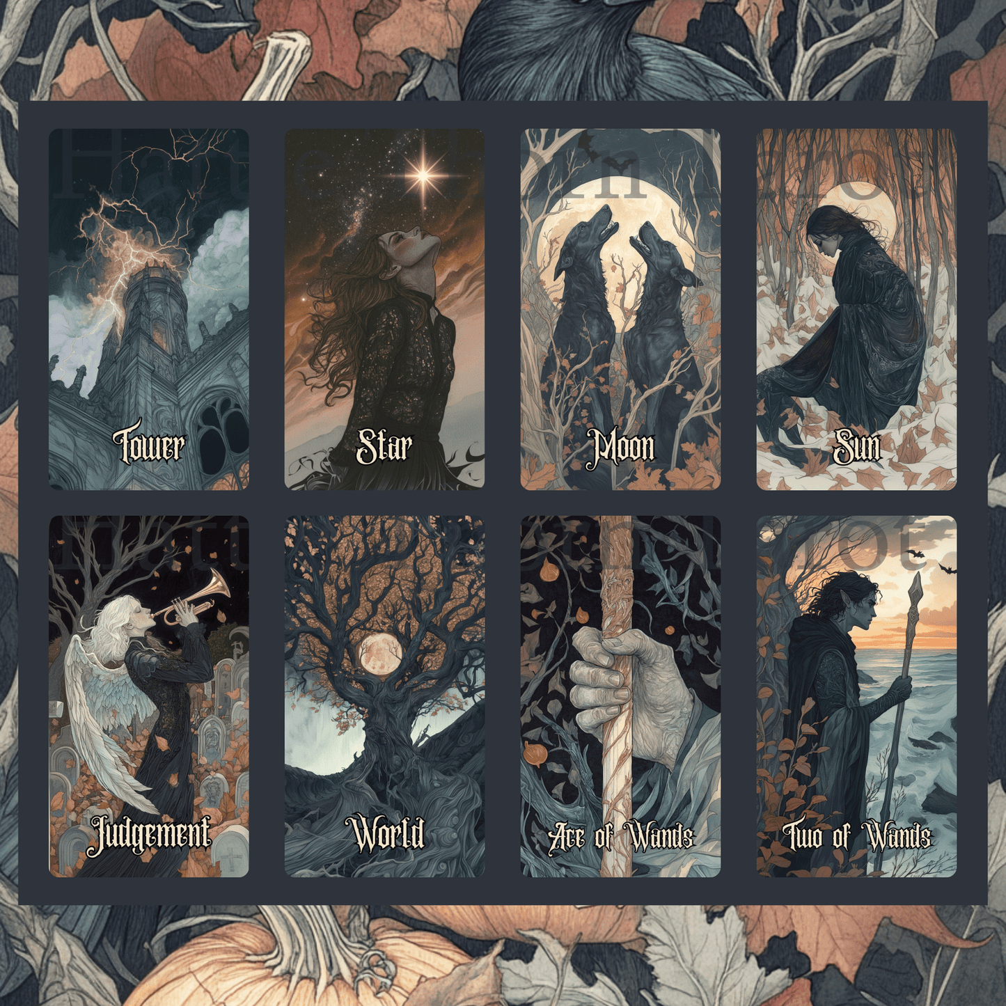 Hallowmere Tarot 🌫️ A 78 - card tarot deck steeped in candlelight, mystery, and Victorian mourning magic. - Hattie Thorn Tarot