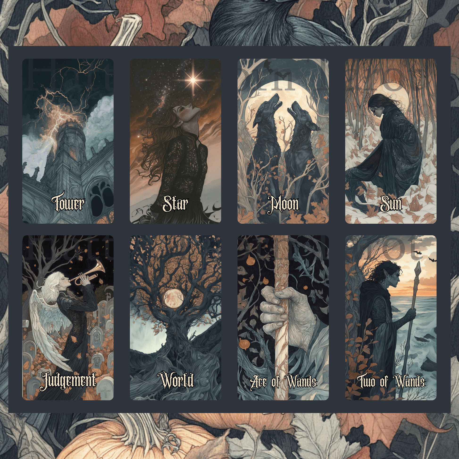 Hallowmere Tarot 🌫️ A 78 - card tarot deck steeped in candlelight, mystery, and Victorian mourning magic. - Hattie Thorn Tarot