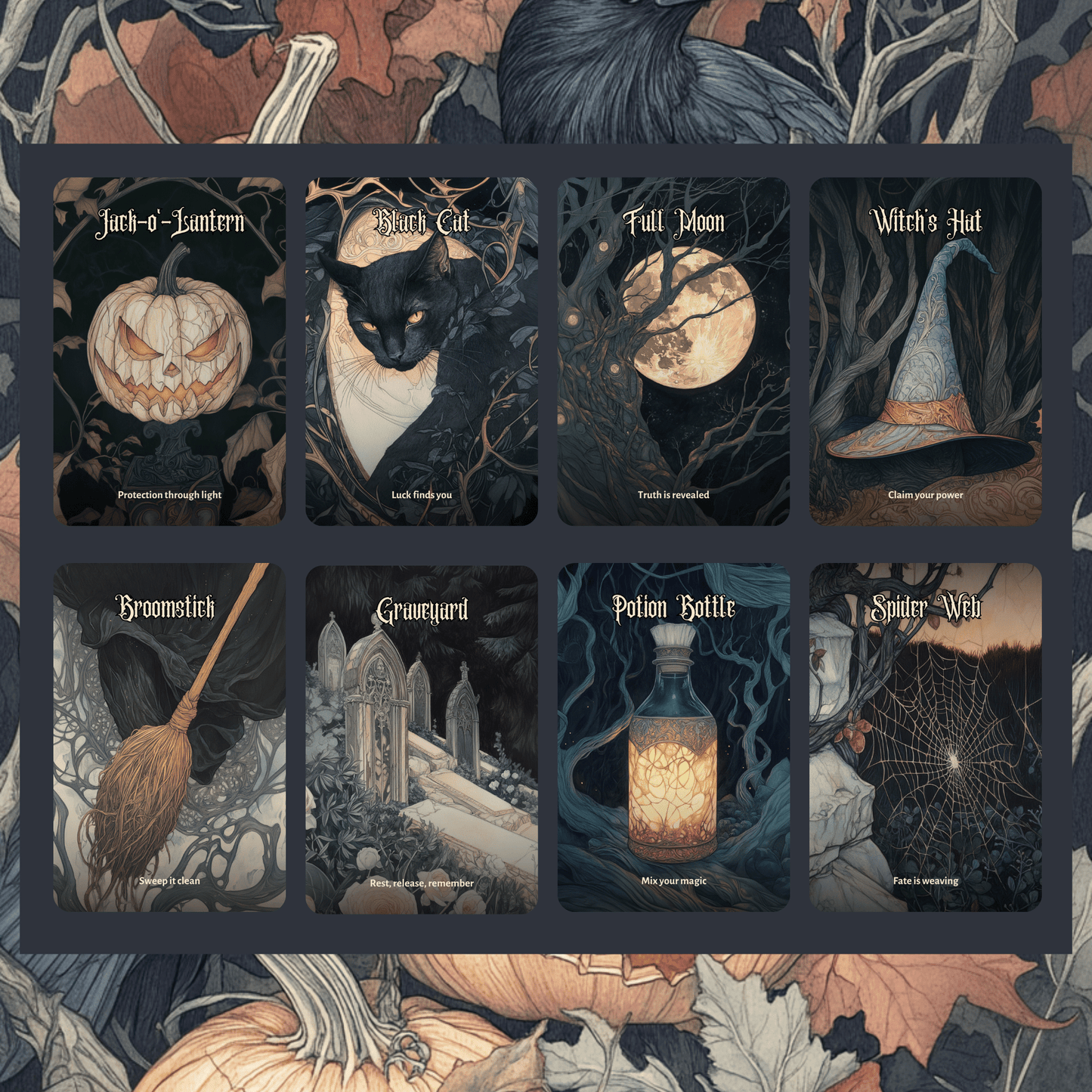Hallowmere Tarot & Oracle Bundle 🕸️ A haunted 2 - deck set for readings bathed in candlelight and Victorian sorrow. - Hattie Thorn Tarot