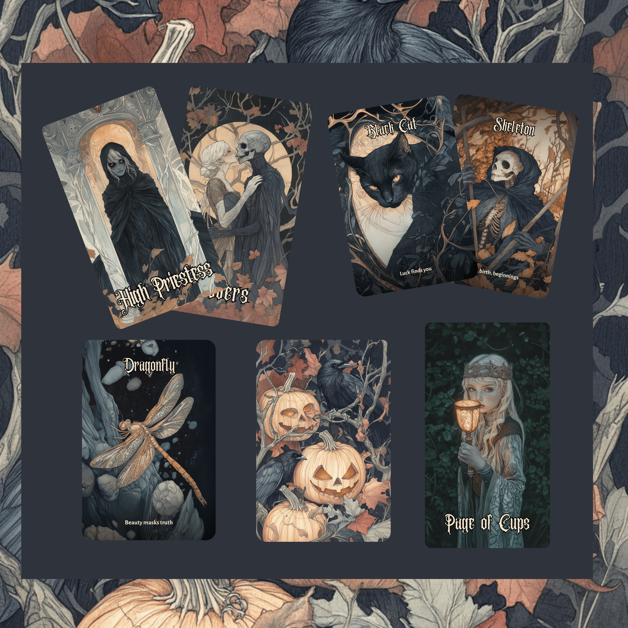 Hallowmere Tarot & Oracle Bundle 🕸️ A haunted 2 - deck set for readings bathed in candlelight and Victorian sorrow. - Hattie Thorn Tarot