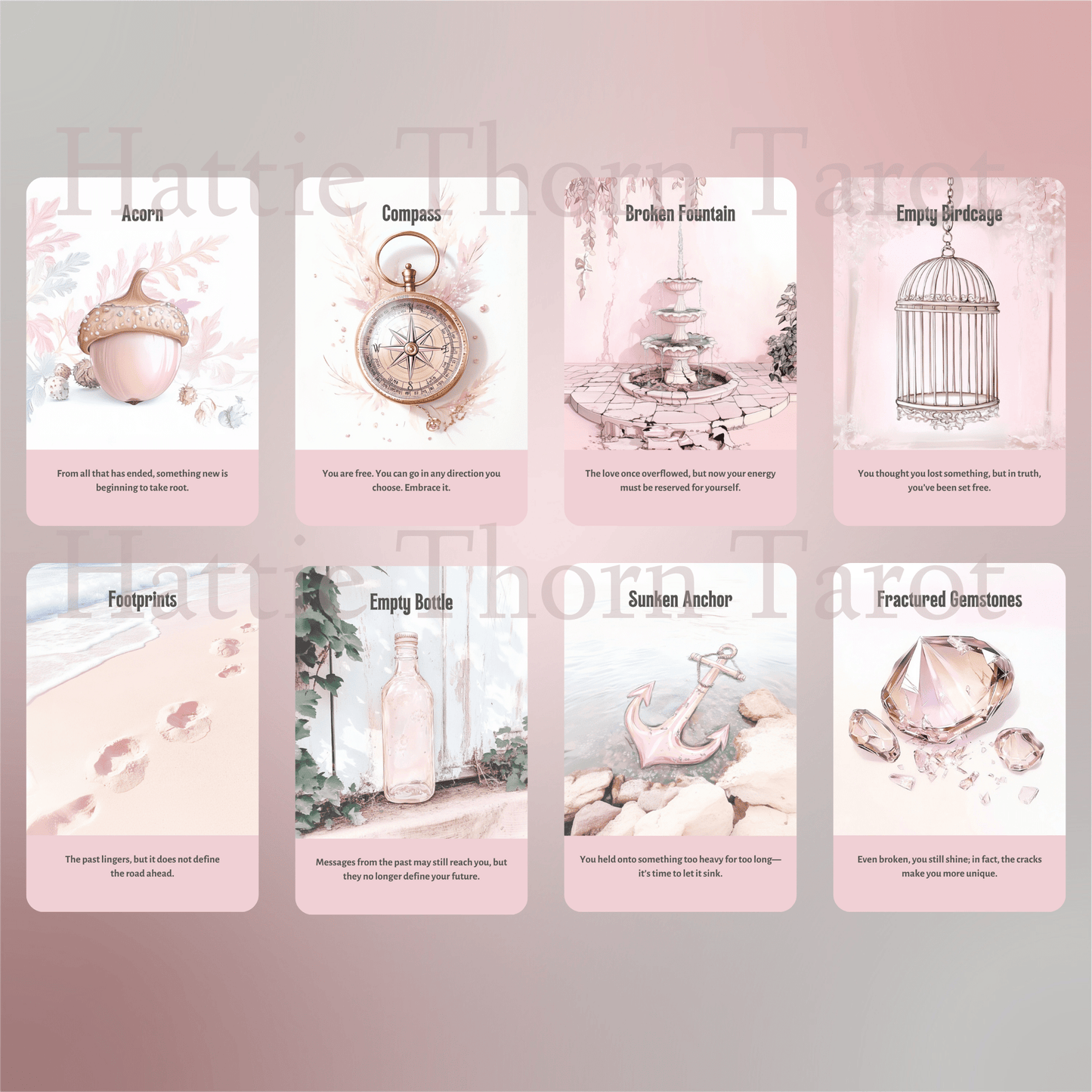 Heartbreak Oracle 💔 A 50 - card oracle deck for release, reflection, and reclaiming your heart - Hattie Thorn Tarot