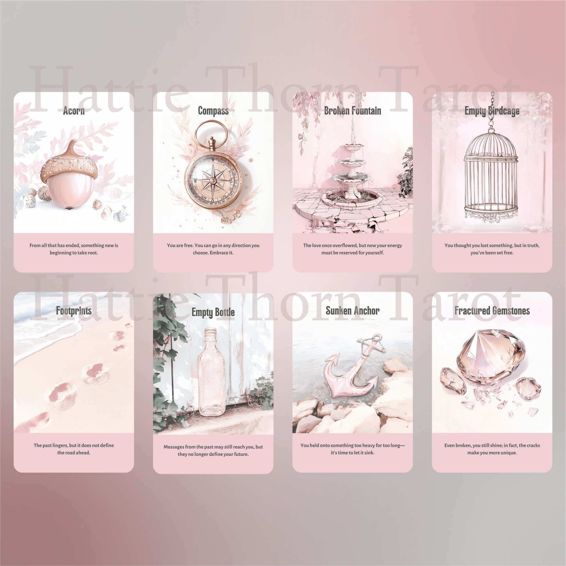 Heartbreak Oracle 💔 A 50 - card oracle deck for release, reflection, and reclaiming your heart - Hattie Thorn Tarot