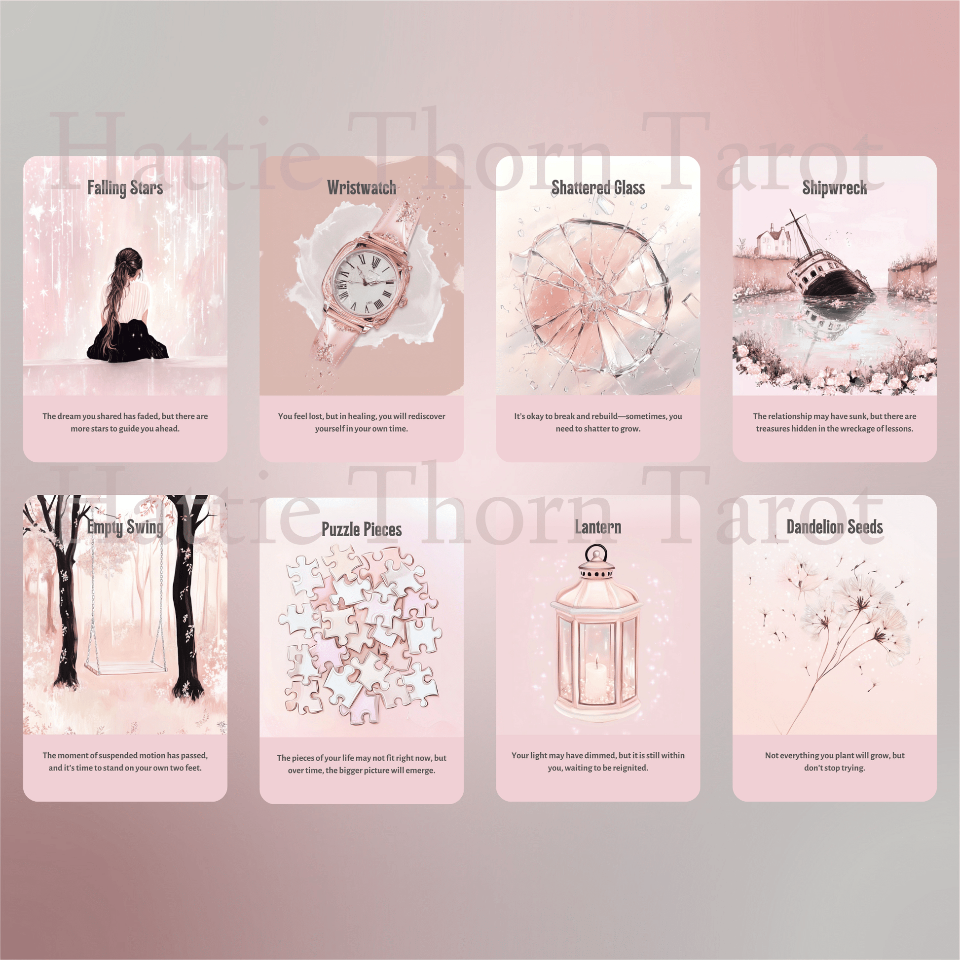 Heartbreak Oracle 💔 A 50 - card oracle deck for release, reflection, and reclaiming your heart - Hattie Thorn Tarot