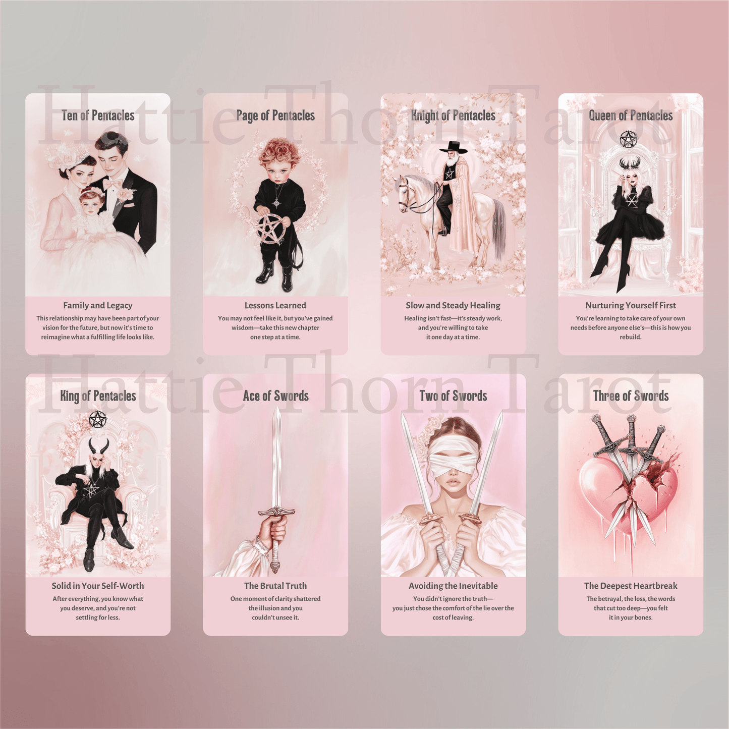 Heartbreak Tarot 💔 A 78 - card deck for navigating love lost, painful truths, and emotional rebirth - Hattie Thorn Tarot