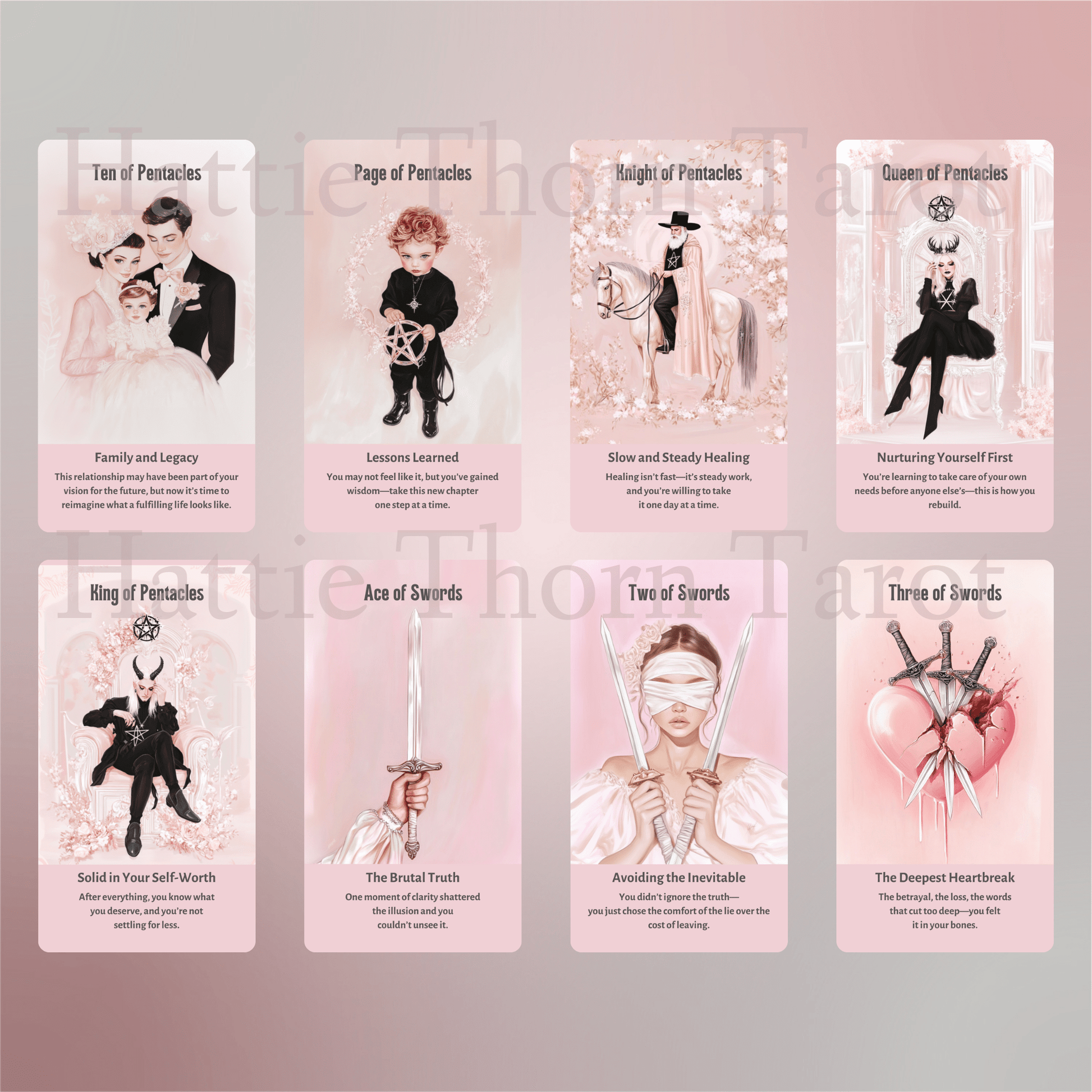 Heartbreak Tarot 💔 A 78 - card deck for navigating love lost, painful truths, and emotional rebirth - Hattie Thorn Tarot