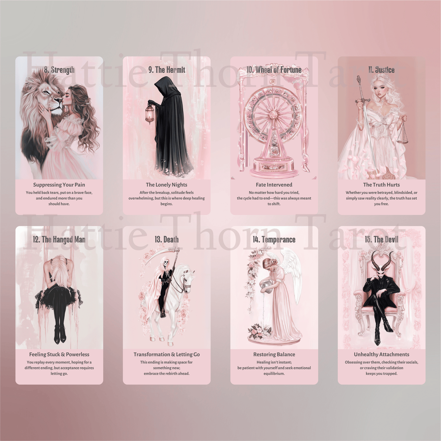 Heartbreak Tarot 💔 A 78 - card deck for navigating love lost, painful truths, and emotional rebirth - Hattie Thorn Tarot