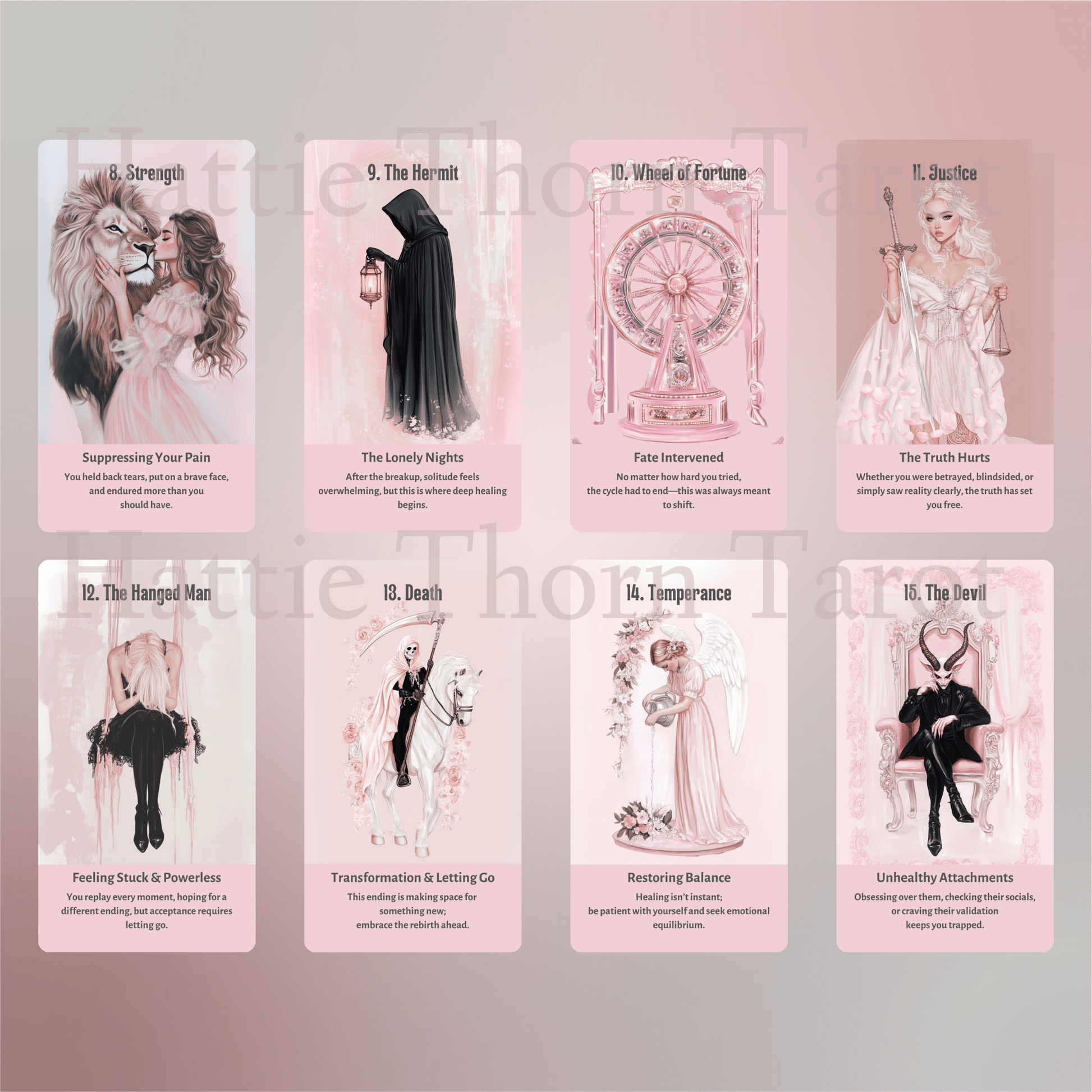 Heartbreak Tarot 💔 A 78 - card deck for navigating love lost, painful truths, and emotional rebirth - Hattie Thorn Tarot