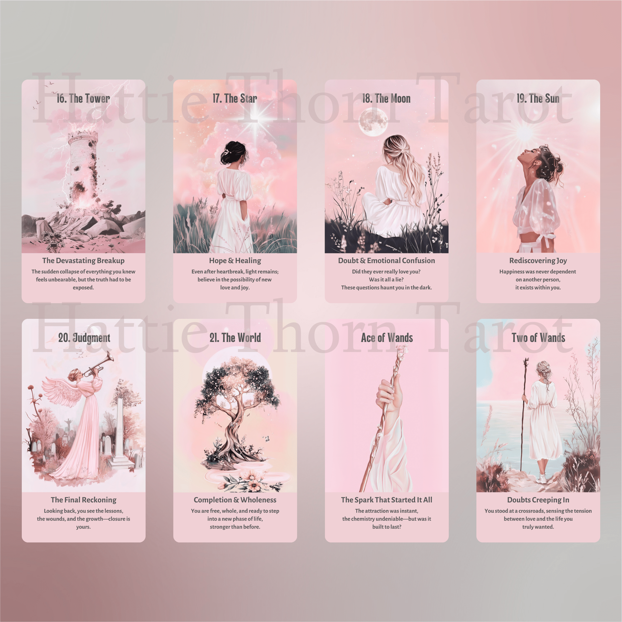 Heartbreak Tarot 💔 A 78 - card deck for navigating love lost, painful truths, and emotional rebirth - Hattie Thorn Tarot