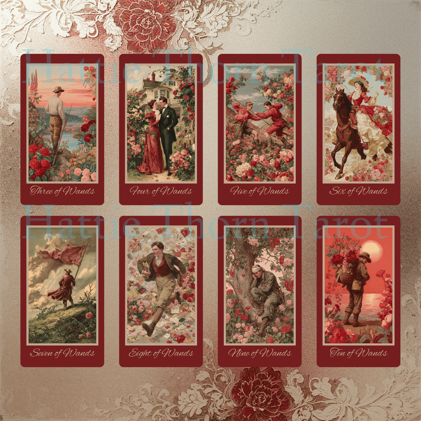 Hearts of Devotion Tarot ❤️ A vintage - inspired tarot deck steeped in romance, longing, and Victorian sentiment - Hattie Thorn Tarot