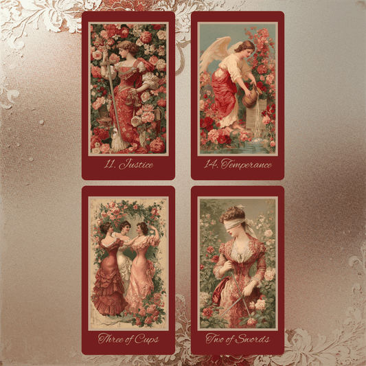 Hearts of Devotion Tarot ❤️ A vintage - inspired tarot deck steeped in romance, longing, and Victorian sentiment - Hattie Thorn Tarot