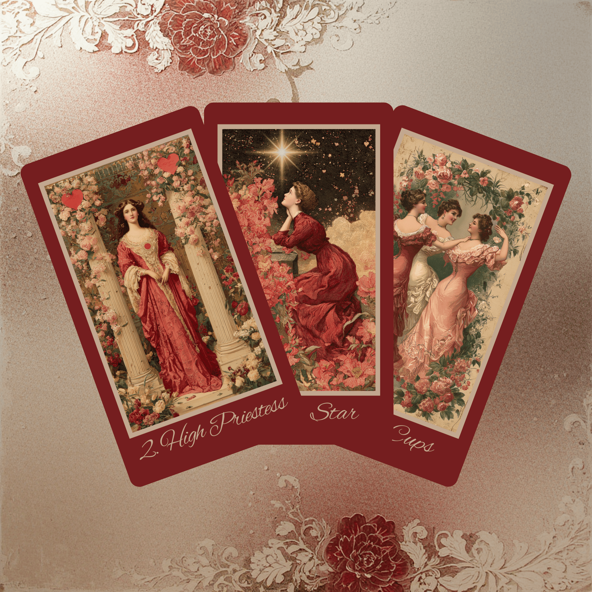 Hearts of Devotion Tarot ❤️ A vintage - inspired tarot deck steeped in romance, longing, and Victorian sentiment - Hattie Thorn Tarot