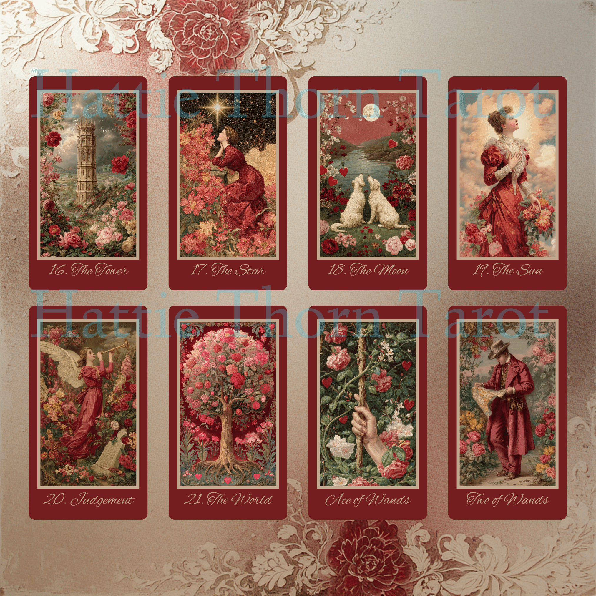 Hearts of Devotion Tarot ❤️ A vintage - inspired tarot deck steeped in romance, longing, and Victorian sentiment - Hattie Thorn Tarot