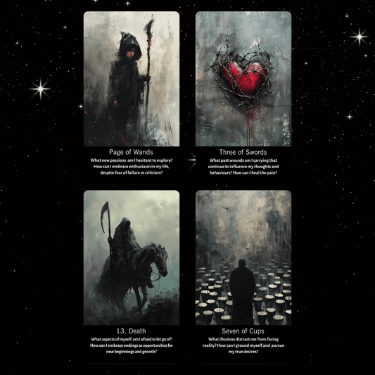 Inner Shadows Tarot 🌘 A shadow work tarot deck for self - discovery, transformation, and healing - Hattie Thorn Tarot