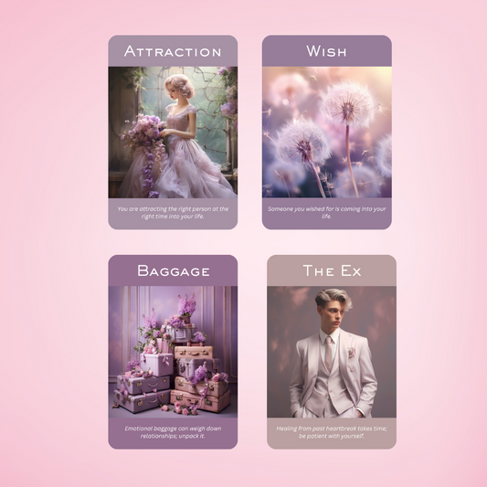 The Romance and Love Oracle by Hattie Thorn 50 Card Deck Including Printed Tuck Box