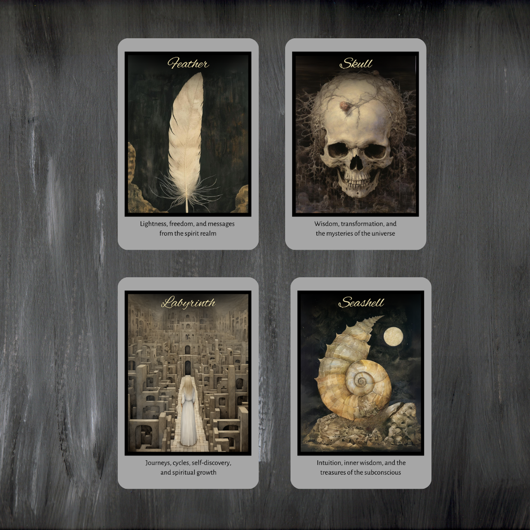 Shadow Fates Oracle by Hattie Thorn. Original Design 45 Card Deck including Shadow Fates Tuck Box