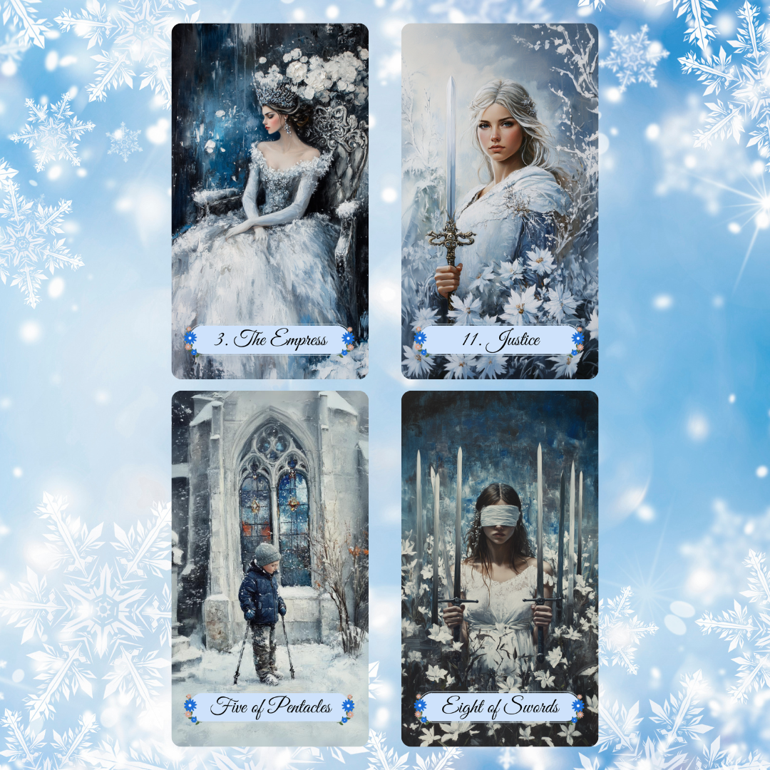 Winter Pastures Tarot by Hattie Thorn. Original Design 78 Card Deck Based on Rider Waite including Winter Pastures Tuck Box