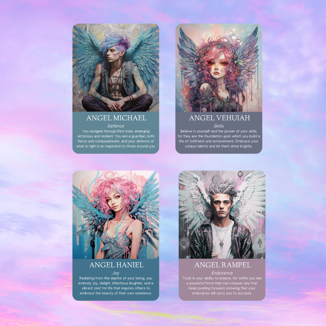 Modern Angel Oracle by Hattie Thorn. Original Design 45 Card Deck Including Modern Angel Oracle Tuck Box