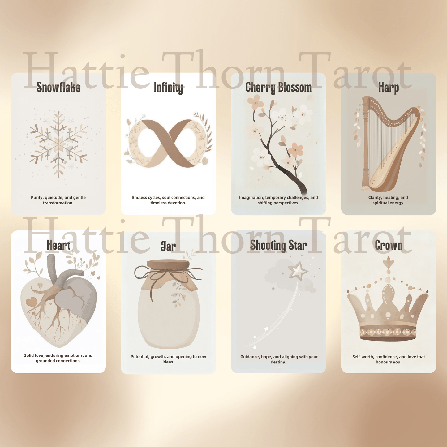 Kindred Spirit Oracle ☕ A 50 - card oracle deck of warmth, simplicity, and gentle, present - moment truth - Hattie Thorn Tarot