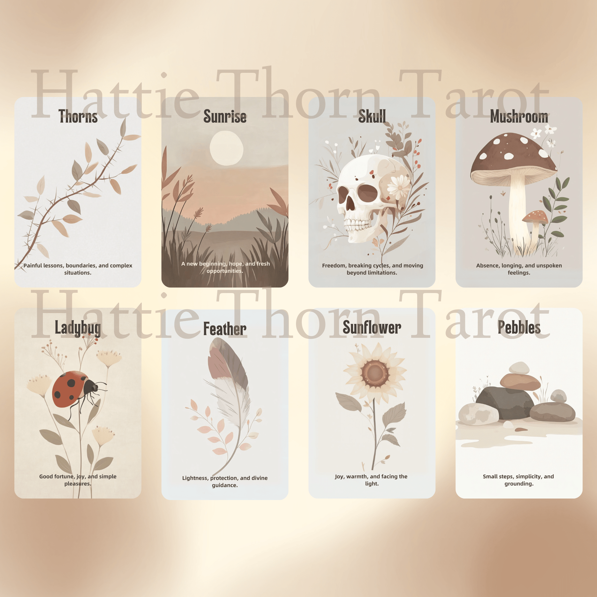 Kindred Spirit Oracle ☕ A 50 - card oracle deck of warmth, simplicity, and gentle, present - moment truth - Hattie Thorn Tarot