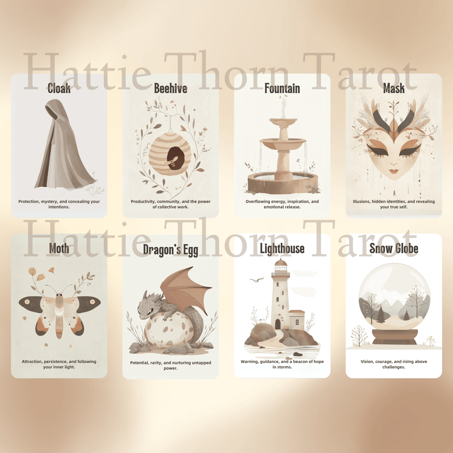 Kindred Spirit Oracle ☕ A 50 - card oracle deck of warmth, simplicity, and gentle, present - moment truth - Hattie Thorn Tarot