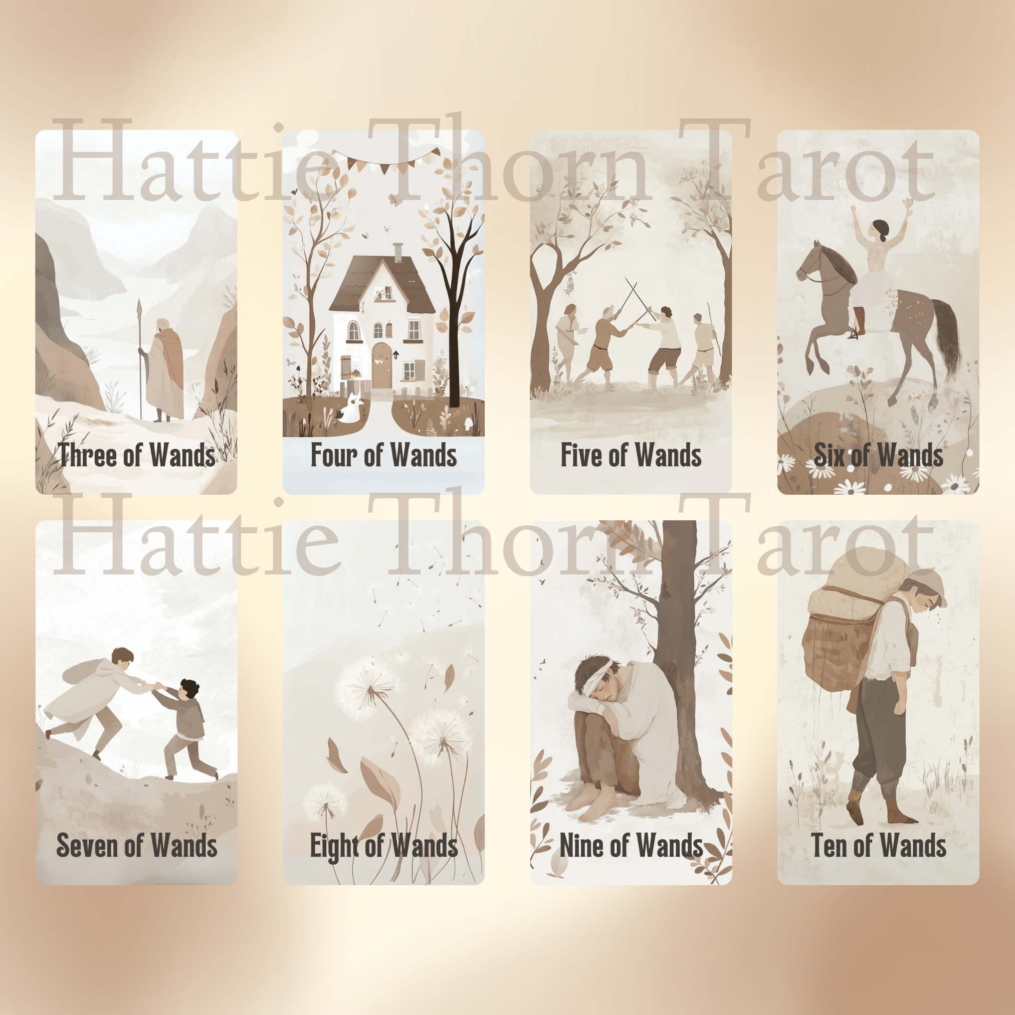 Kindred Spirit Tarot & Oracle Bundle ☕ A cozy 2 - deck bundle of gentle insight, slow living, and soul - soothing scenes - Hattie Thorn Tarot