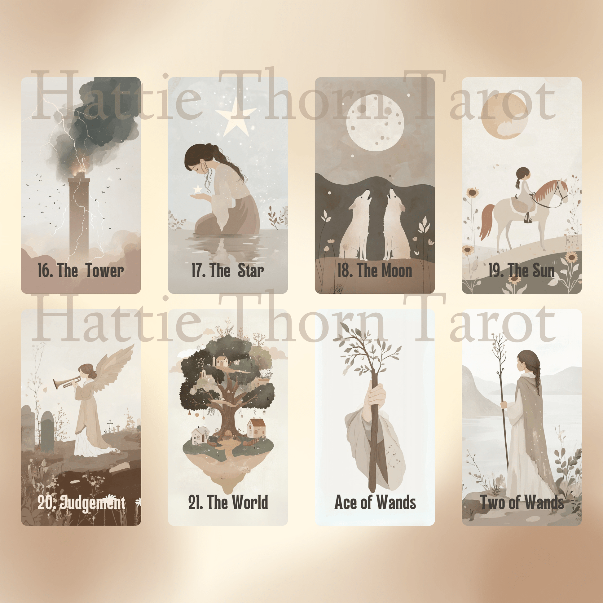 Kindred Spirit Tarot & Oracle Bundle ☕ A cozy 2 - deck bundle of gentle insight, slow living, and soul - soothing scenes - Hattie Thorn Tarot