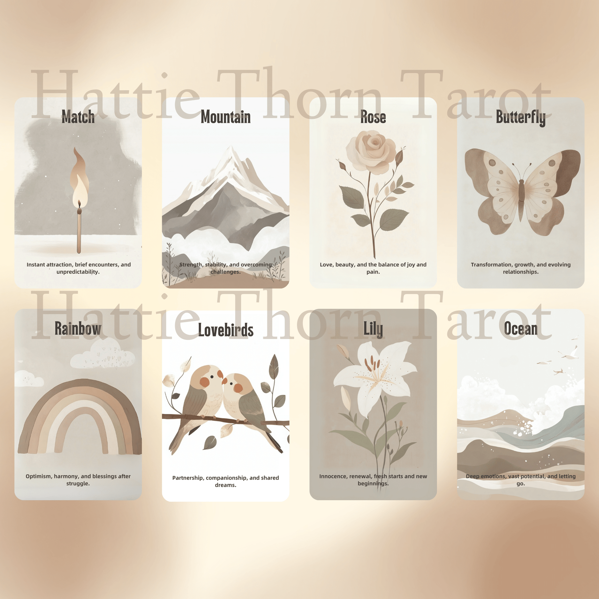 Kindred Spirit Tarot & Oracle Bundle ☕ A cozy 2 - deck bundle of gentle insight, slow living, and soul - soothing scenes - Hattie Thorn Tarot