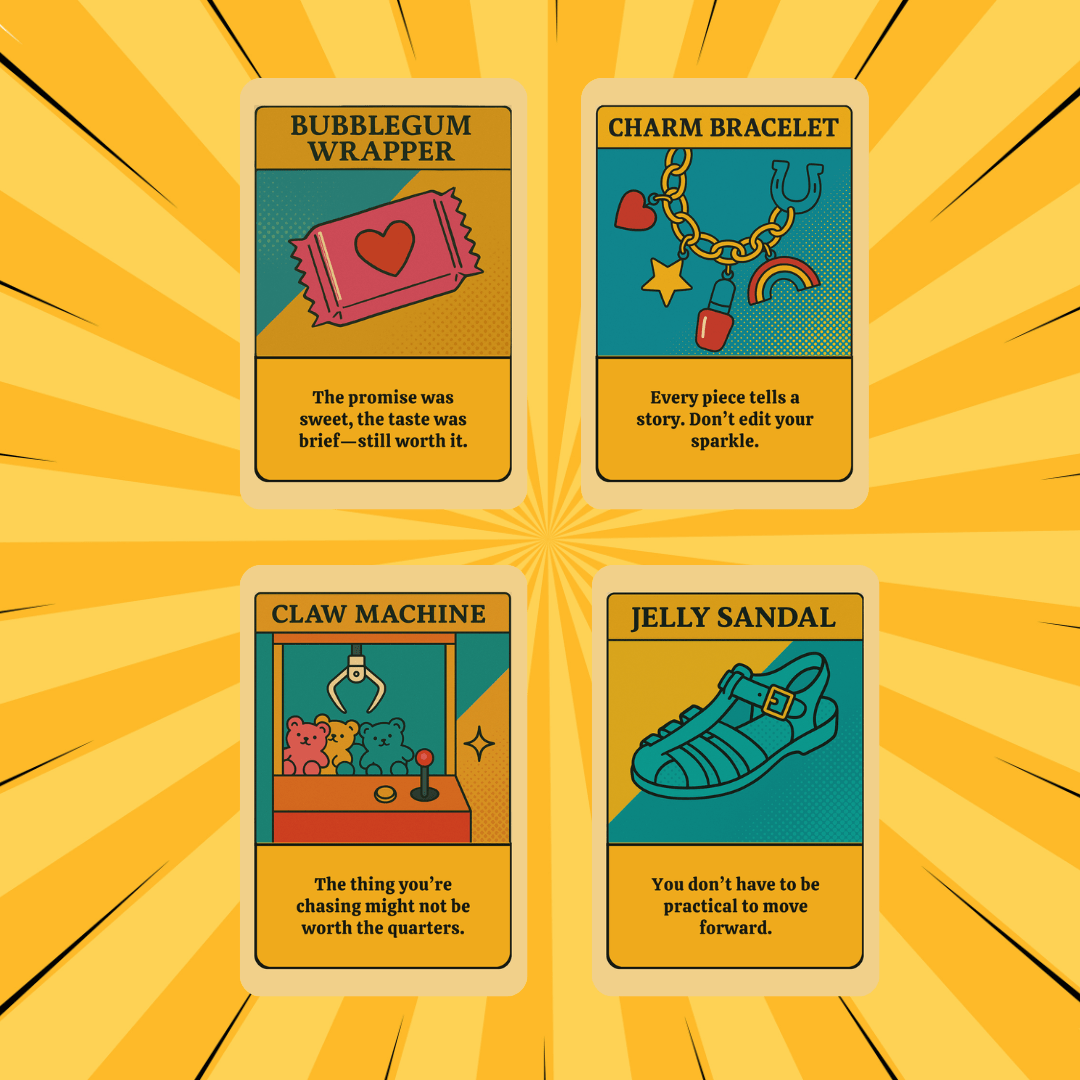 Kitsch Pop Oracle t 🛼 A bubblegum - bright oracle deck that tells it like it is—in lip gloss and glitter - Hattie Thorn Tarot