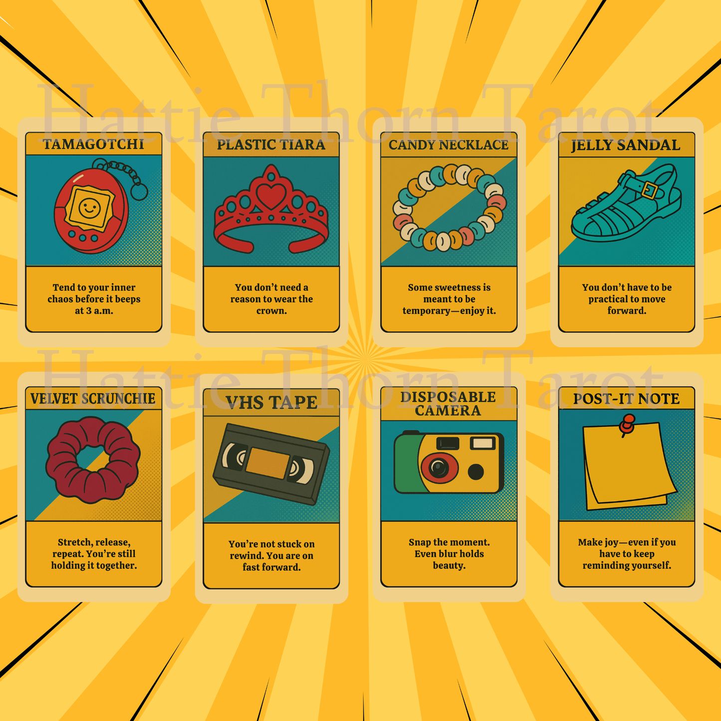 Kitsch Pop Oracle t 🛼 A bubblegum - bright oracle deck that tells it like it is—in lip gloss and glitter - Hattie Thorn Tarot