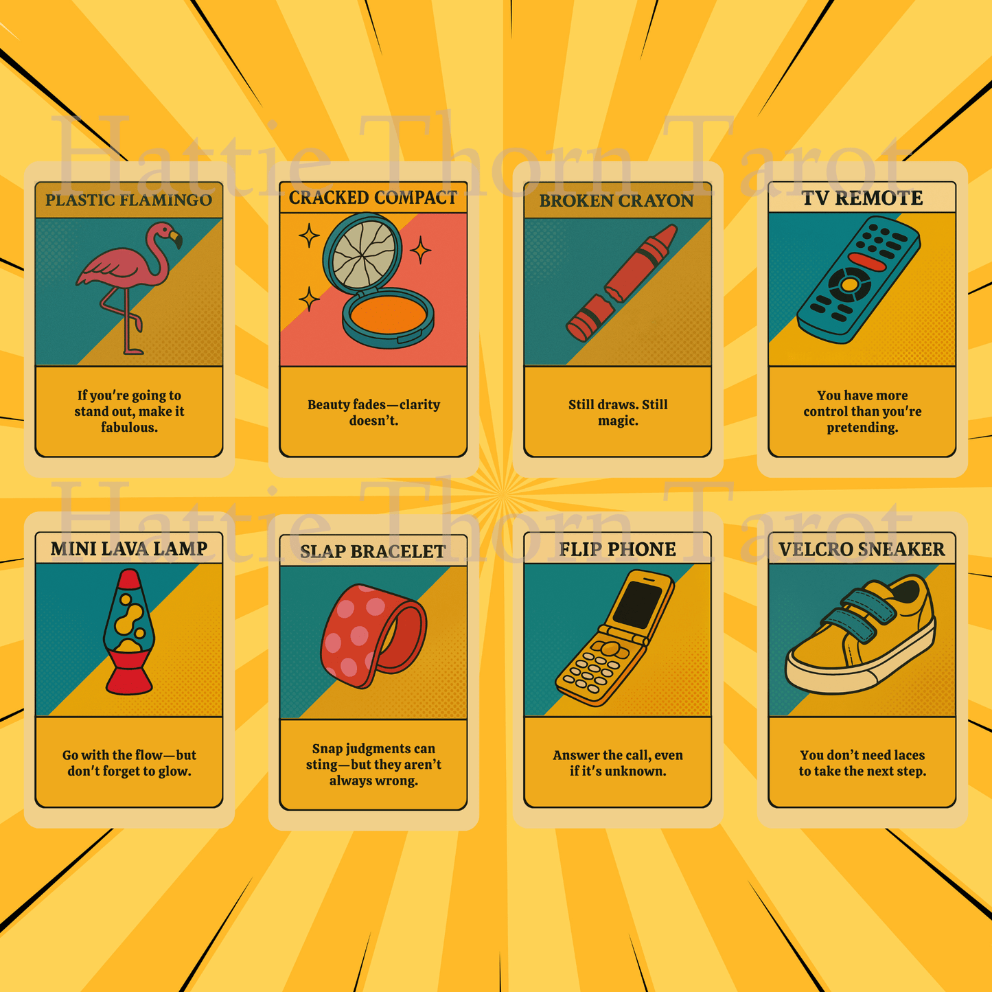 Kitsch Pop Oracle t 🛼 A bubblegum - bright oracle deck that tells it like it is—in lip gloss and glitter - Hattie Thorn Tarot