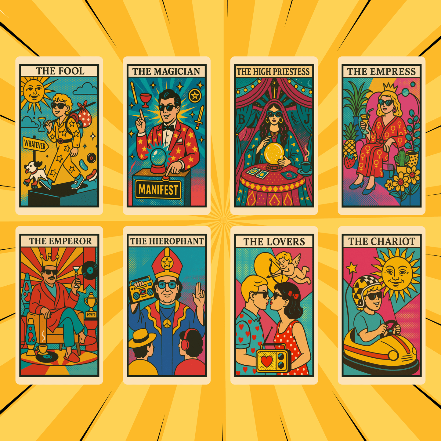 Kitsch Pop Tarot 🛼 A 78 - card fever dream of retro chaos, deep insight, and candy - coloured rebellion. - Hattie Thorn Tarot