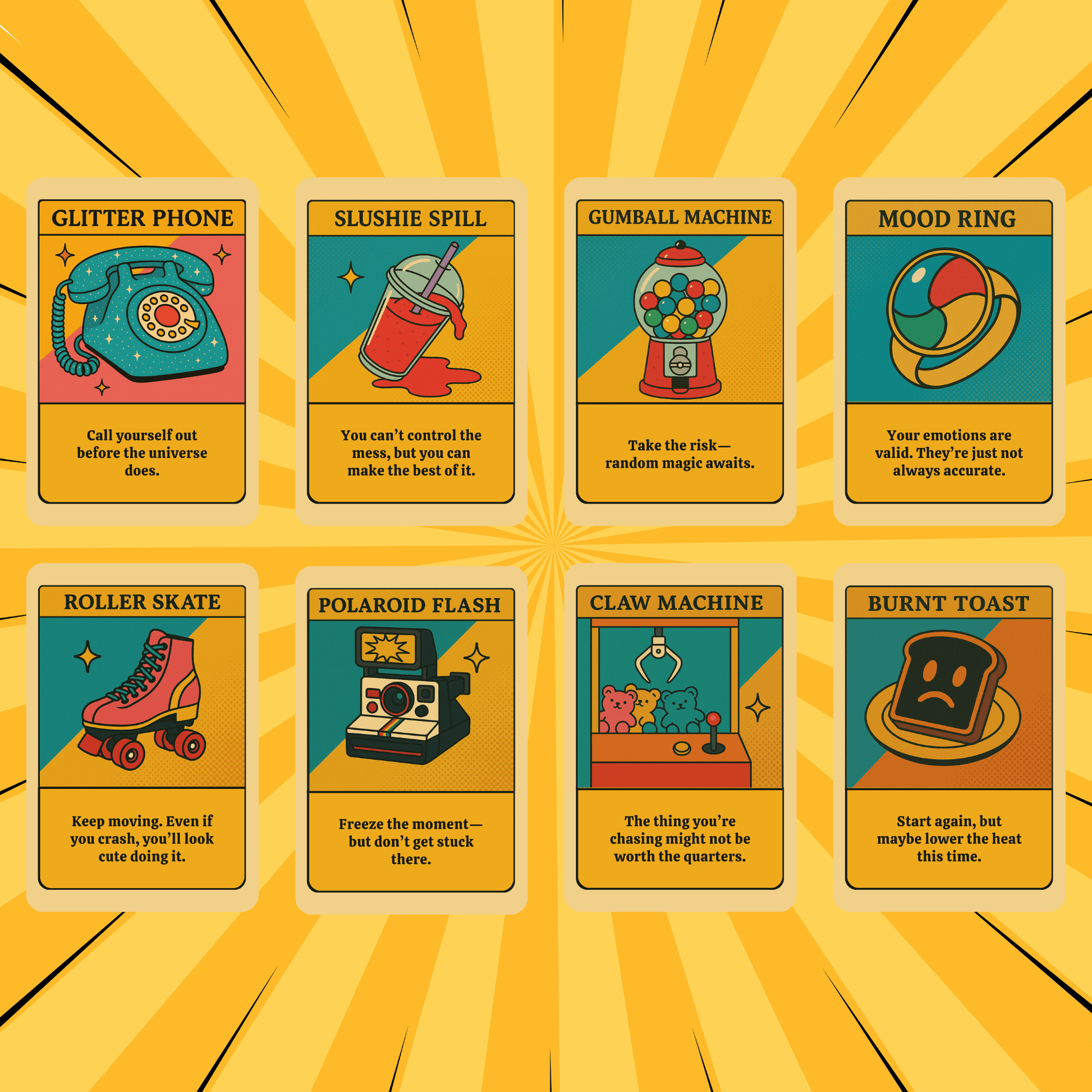 Kitsch Pop Tarot & Oracle Bundle 🛼 A neon - drenched 2 - deck bundle of bubblegum wisdom, retro chaos, and diner - fueled divination - Hattie Thorn Tarot
