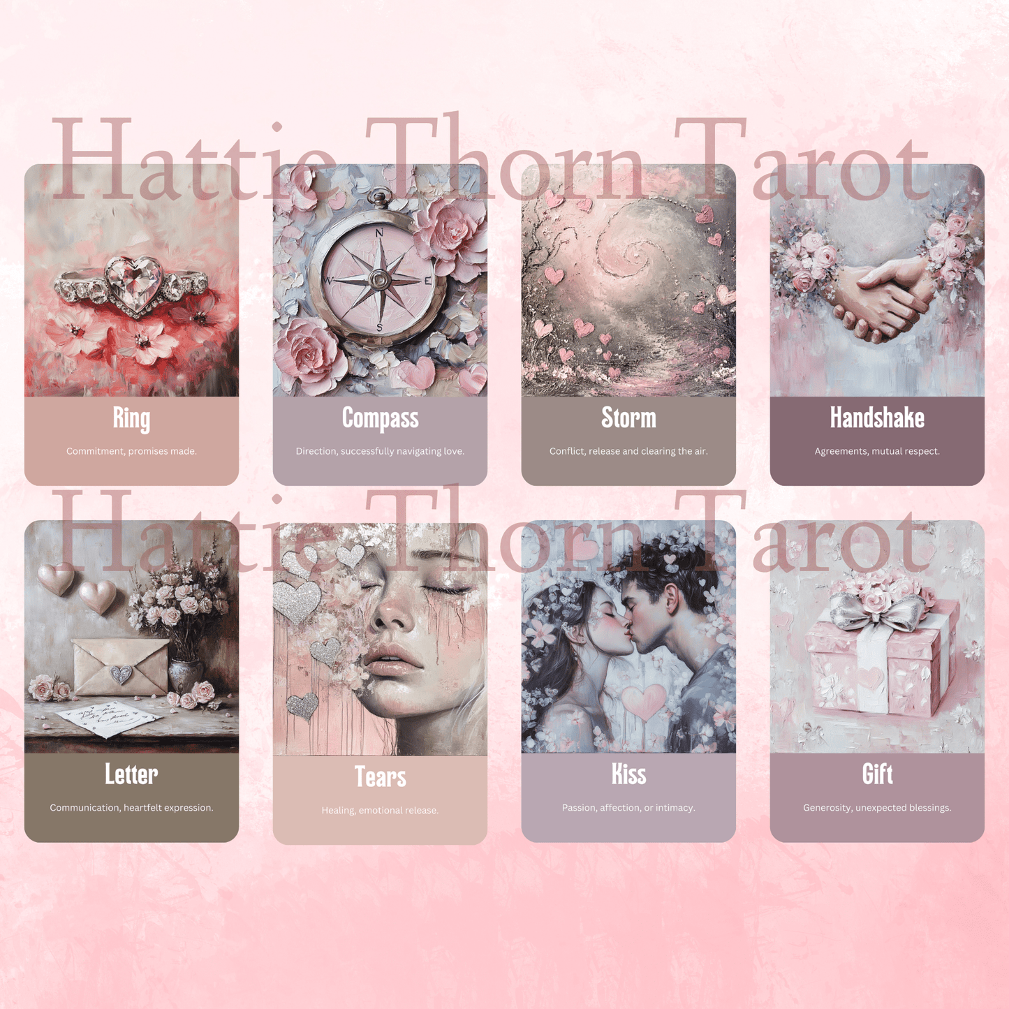 Lovers' Path Oracle 💖 A 50 - card oracle deck for love, growth, and tender - hearted wisdom - Hattie Thorn Tarot