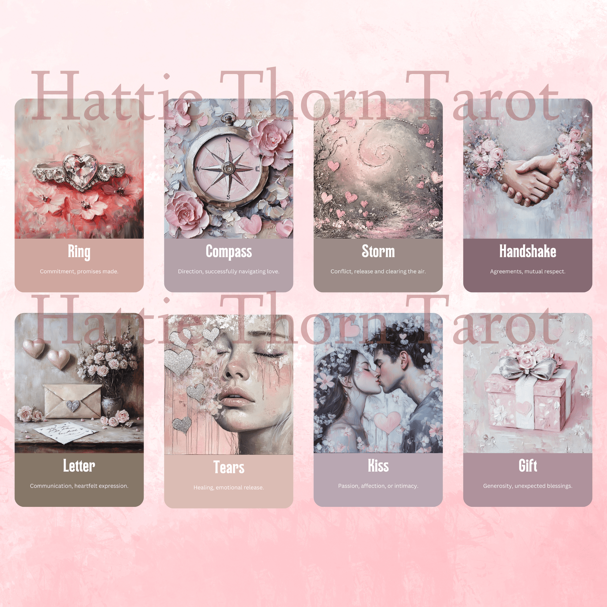 Lovers' Path Oracle 💖 A 50 - card oracle deck for love, growth, and tender - hearted wisdom - Hattie Thorn Tarot