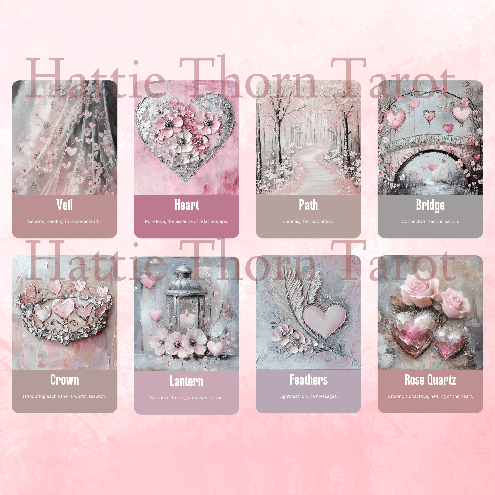 Lovers' Path Oracle 💖 A 50 - card oracle deck for love, growth, and tender - hearted wisdom - Hattie Thorn Tarot