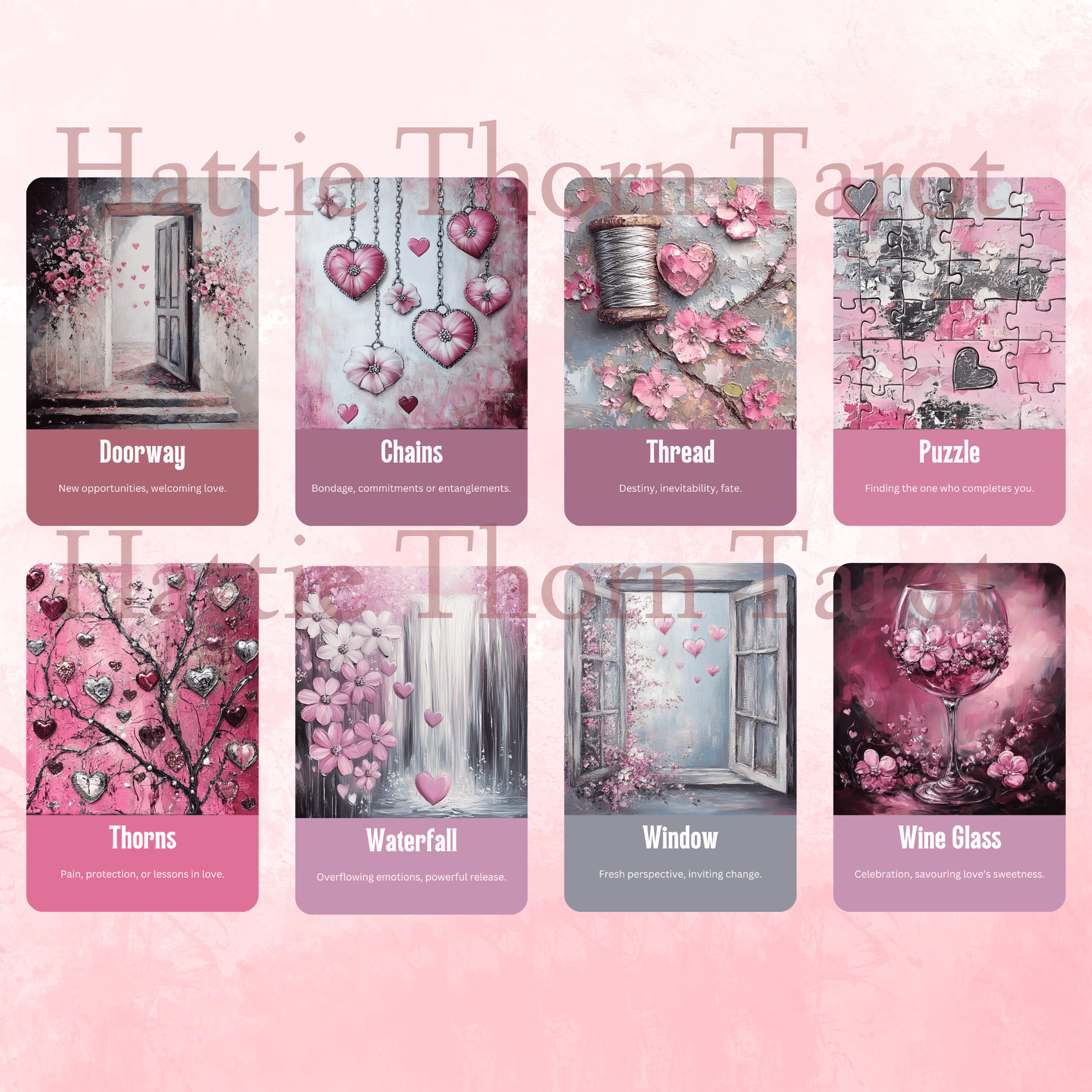 Lovers' Path Oracle 💖 A 50 - card oracle deck for love, growth, and tender - hearted wisdom - Hattie Thorn Tarot