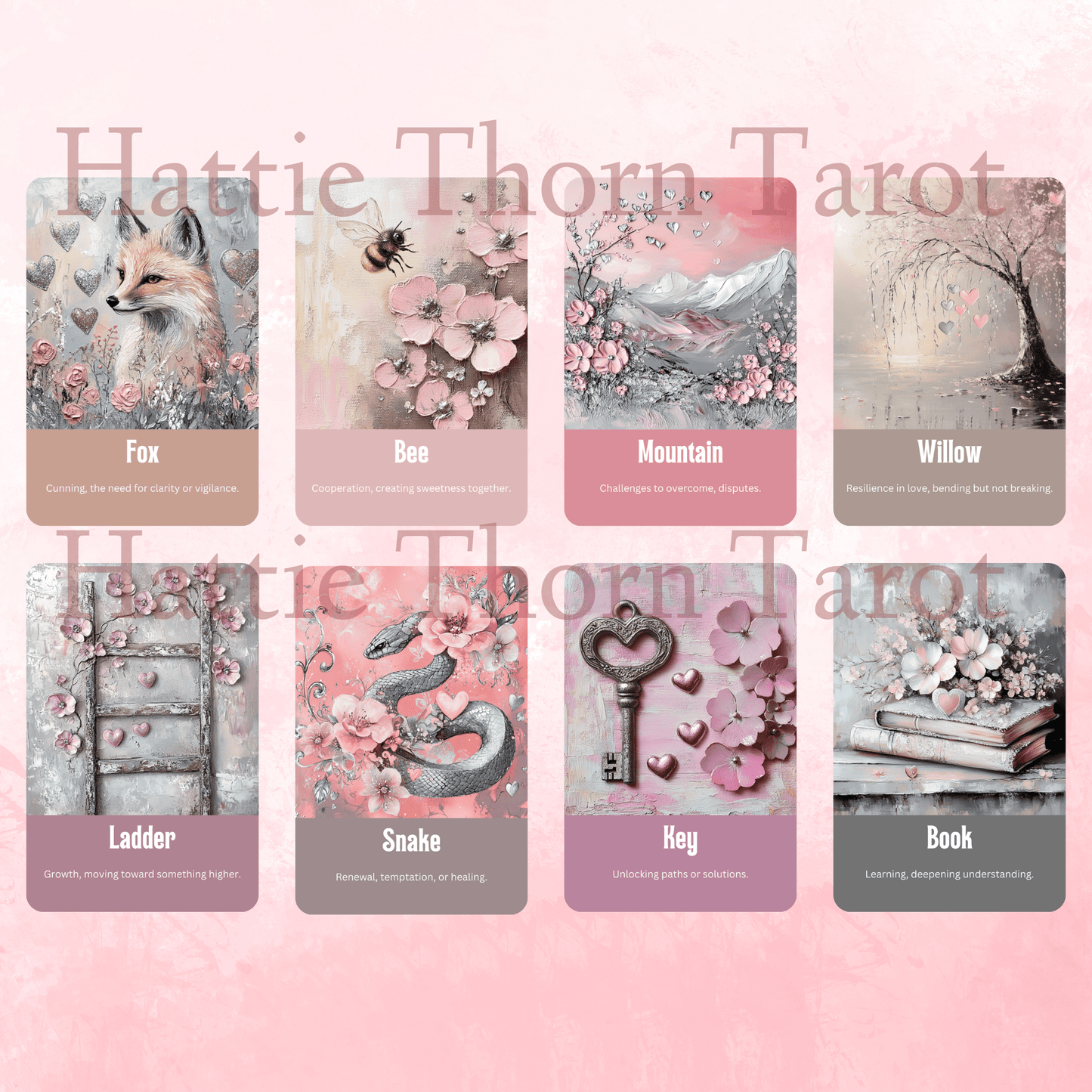 Lovers' Path Oracle 💖 A 50 - card oracle deck for love, growth, and tender - hearted wisdom - Hattie Thorn Tarot