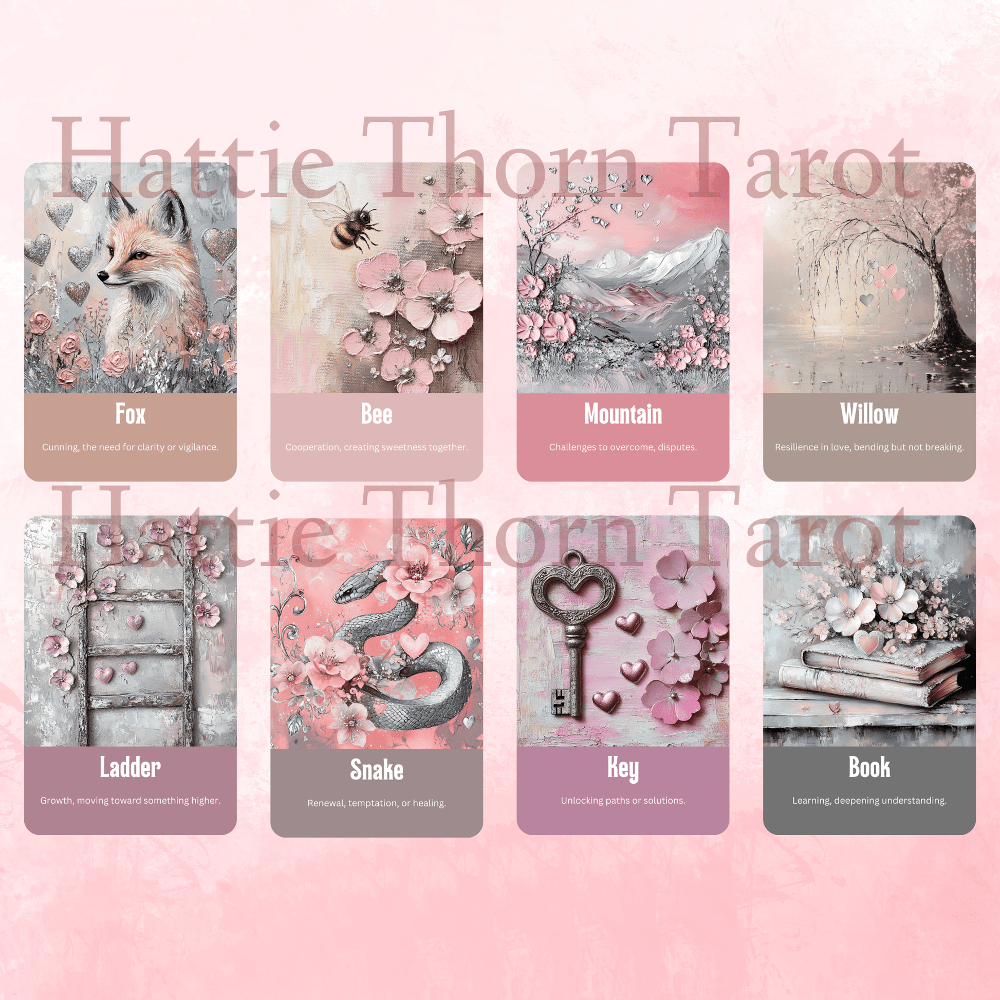 Lovers' Path Oracle 💖 A 50 - card oracle deck for love, growth, and tender - hearted wisdom - Hattie Thorn Tarot