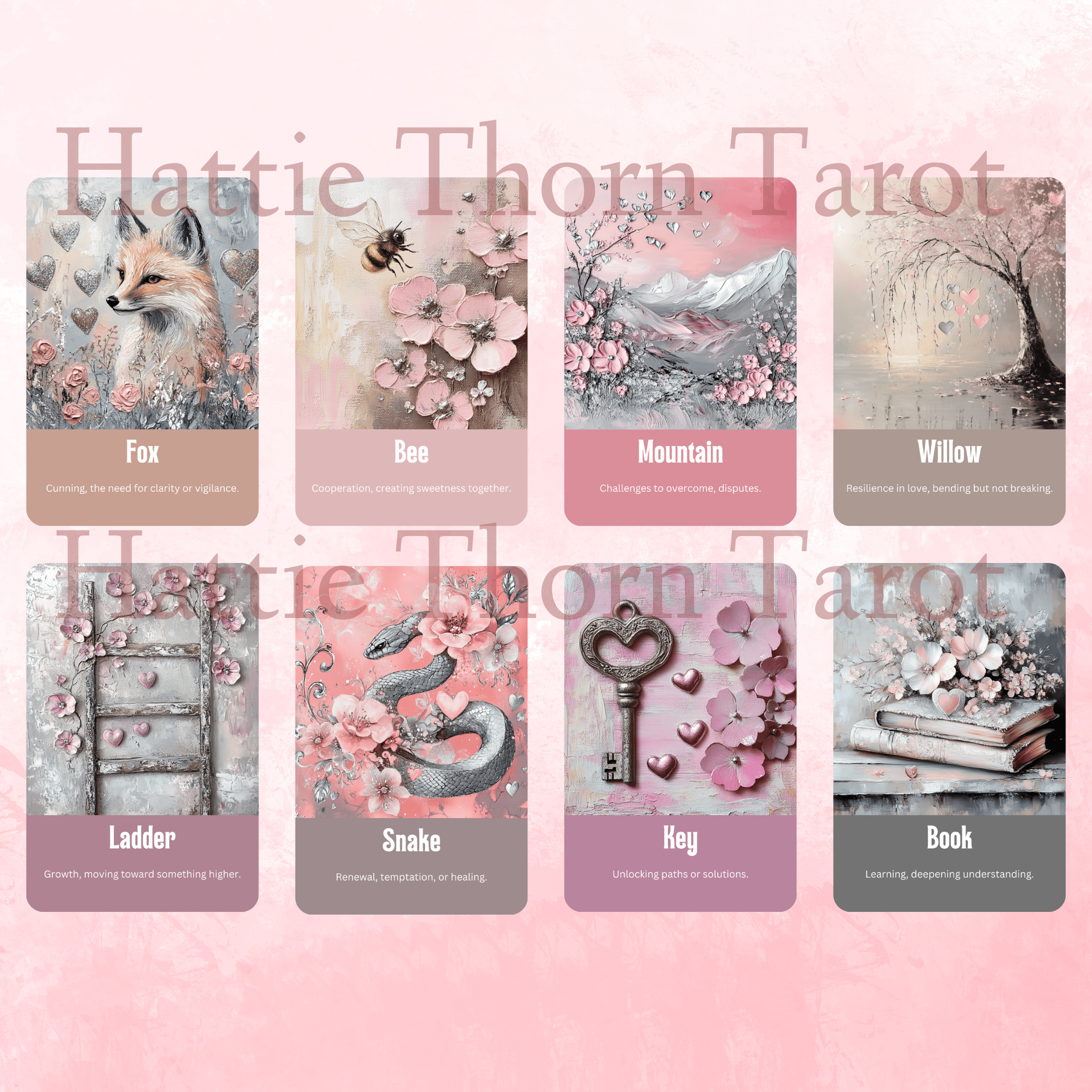 Lovers' Path Oracle 💖 A 50 - card oracle deck for love, growth, and tender - hearted wisdom - Hattie Thorn Tarot