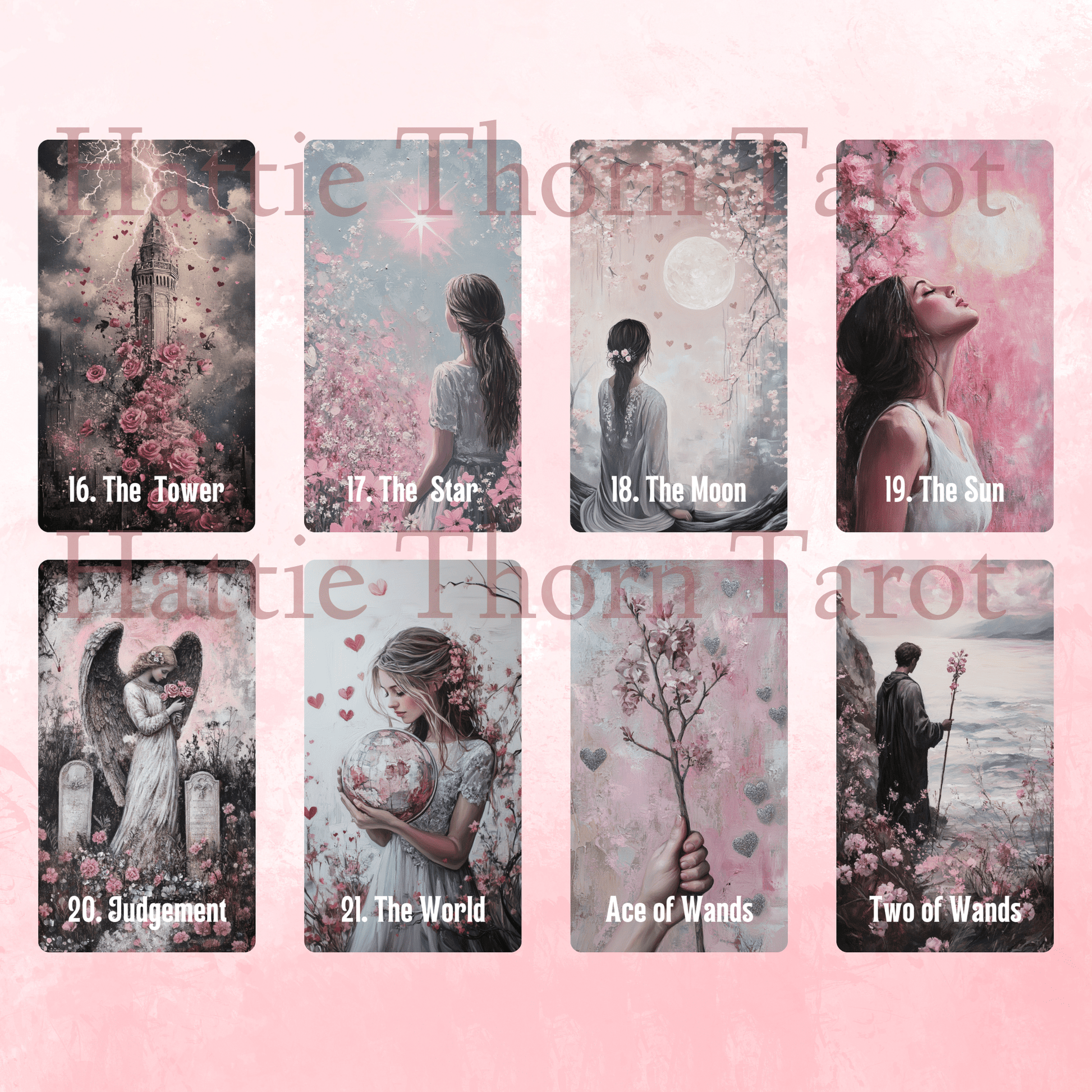Lovers’ Path Tarot & Oracle Bundle 💖 A romantic 2 - deck journey through tenderness, passion, and the poetry of the heart - Hattie Thorn Tarot