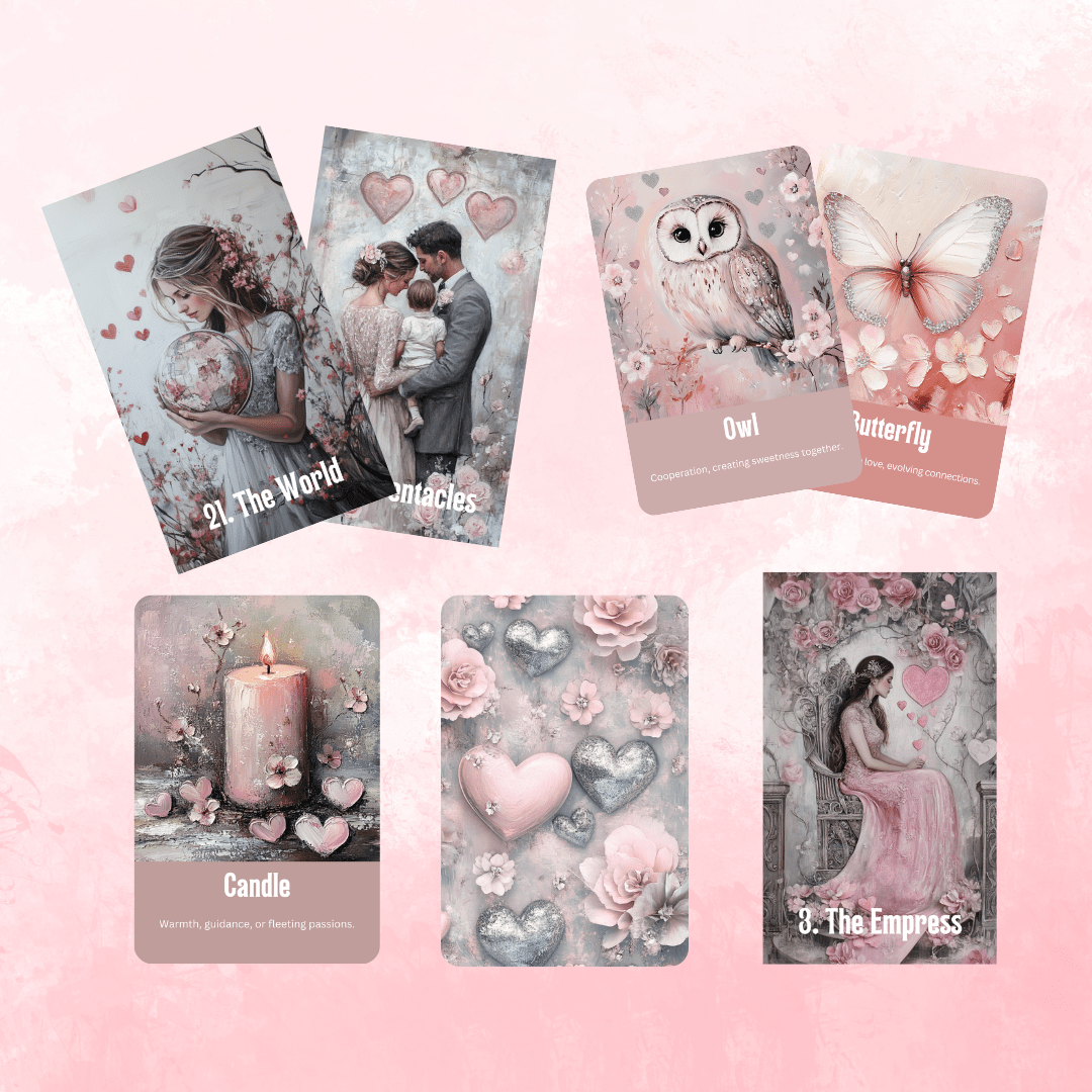 Lovers’ Path Tarot & Oracle Bundle 💖 A romantic 2 - deck journey through tenderness, passion, and the poetry of the heart - Hattie Thorn Tarot