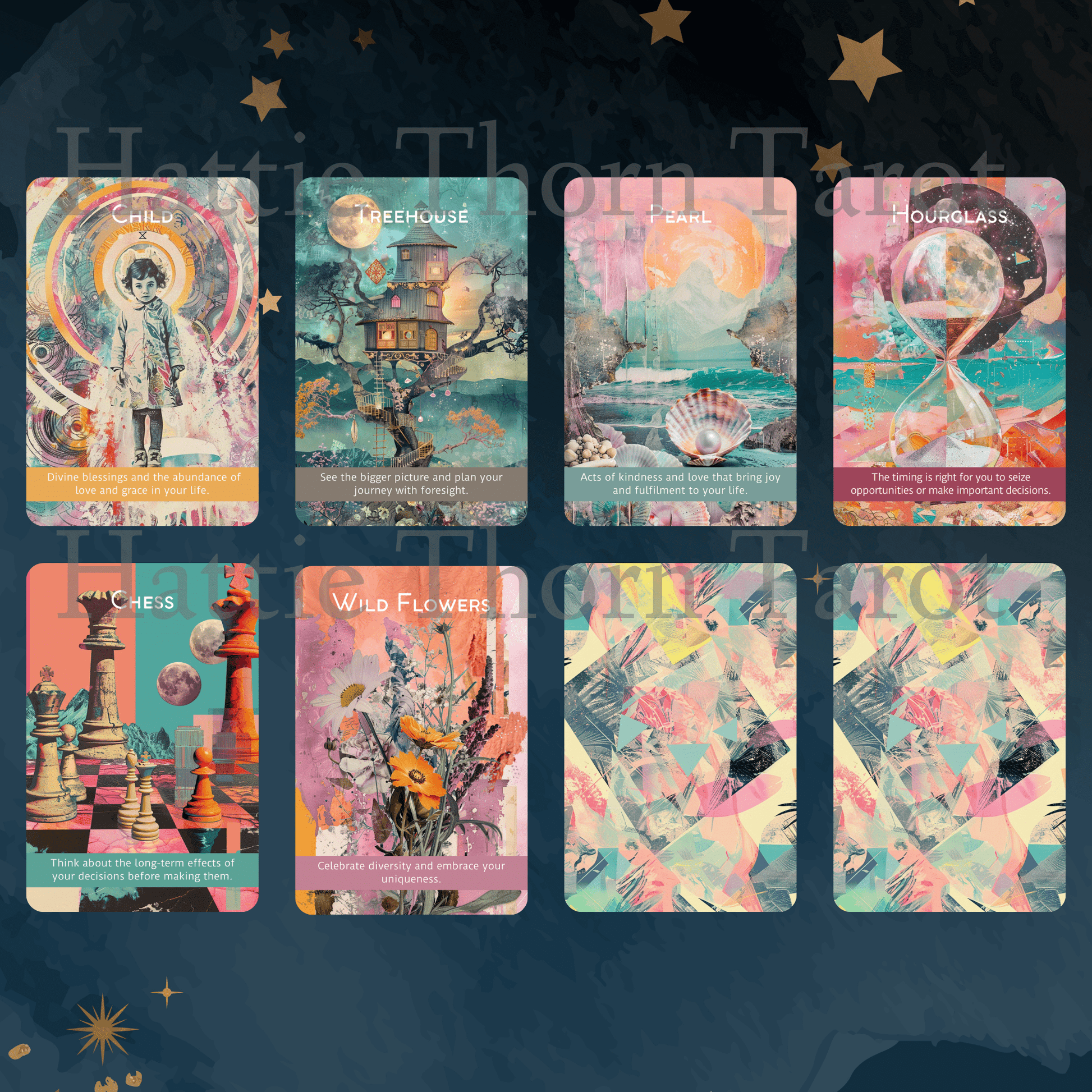 Magic Mosaic Oracle 🧩 A 45 - card intuitive oracle deck with collage artwork and playful spiritual insight - Hattie Thorn Tarot