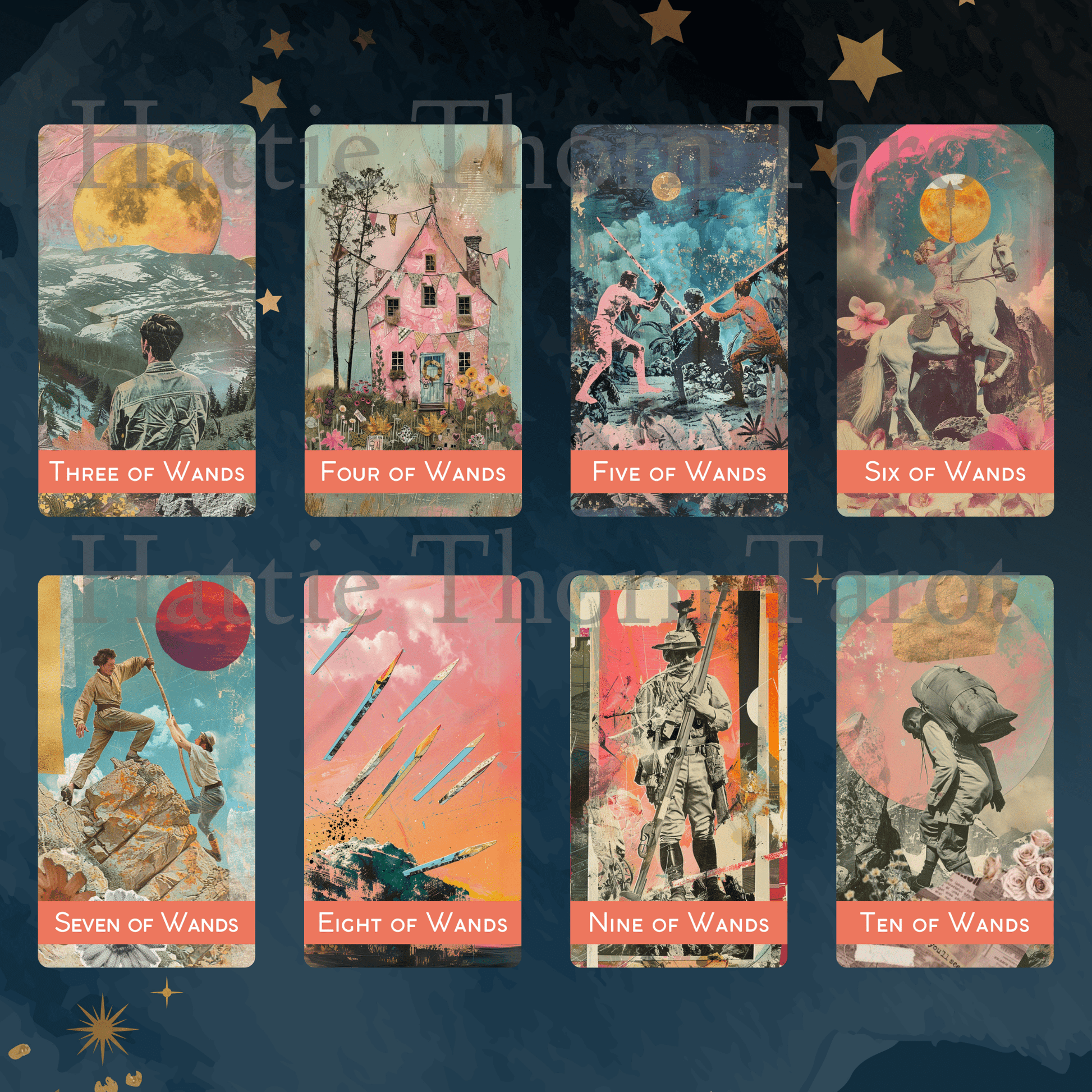 Magic Mosaic Tarot & Oracle Bundle 🧩 A whimsical 2 - deck collage - style set of intuition, wonder, and inner wisdom - Hattie Thorn Tarot