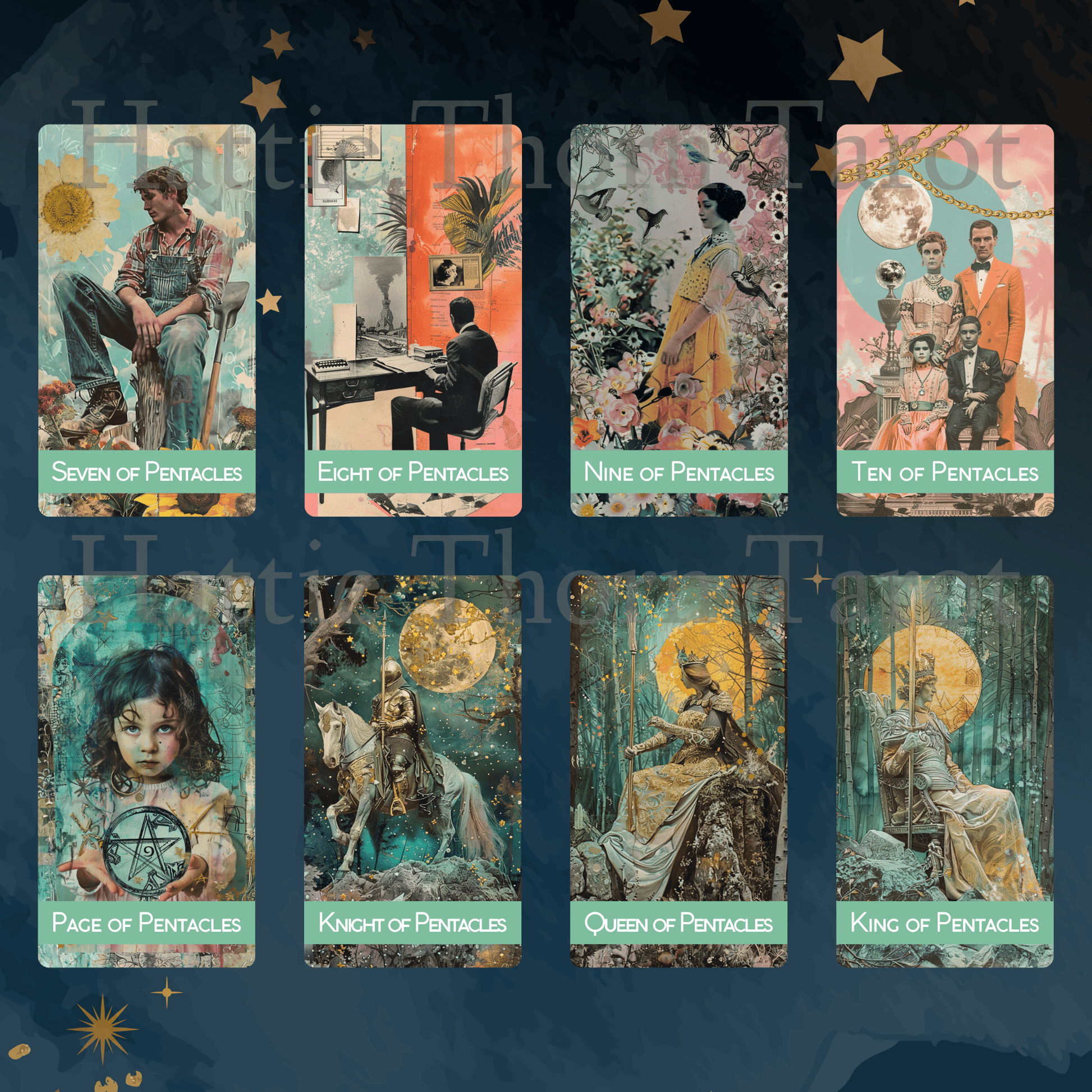 Magic Mosaic Tarot & Oracle Bundle 🧩 A whimsical 2 - deck collage - style set of intuition, wonder, and inner wisdom - Hattie Thorn Tarot