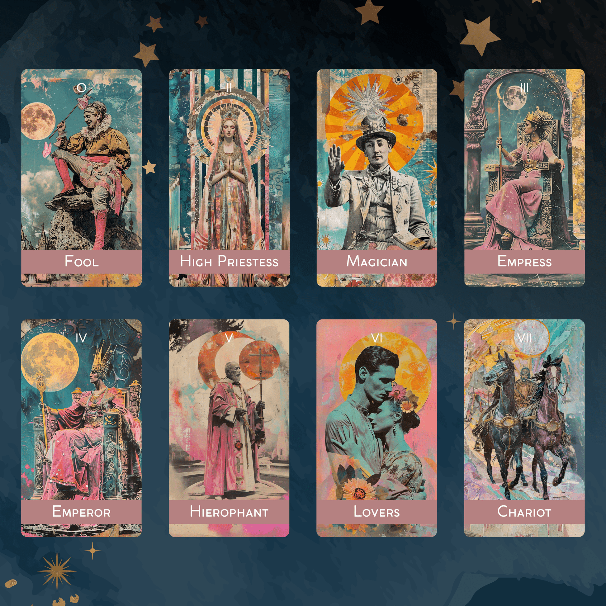 Magic Mosaic Tarot & Oracle Bundle 🧩 A whimsical 2 - deck collage - style set of intuition, wonder, and inner wisdom - Hattie Thorn Tarot