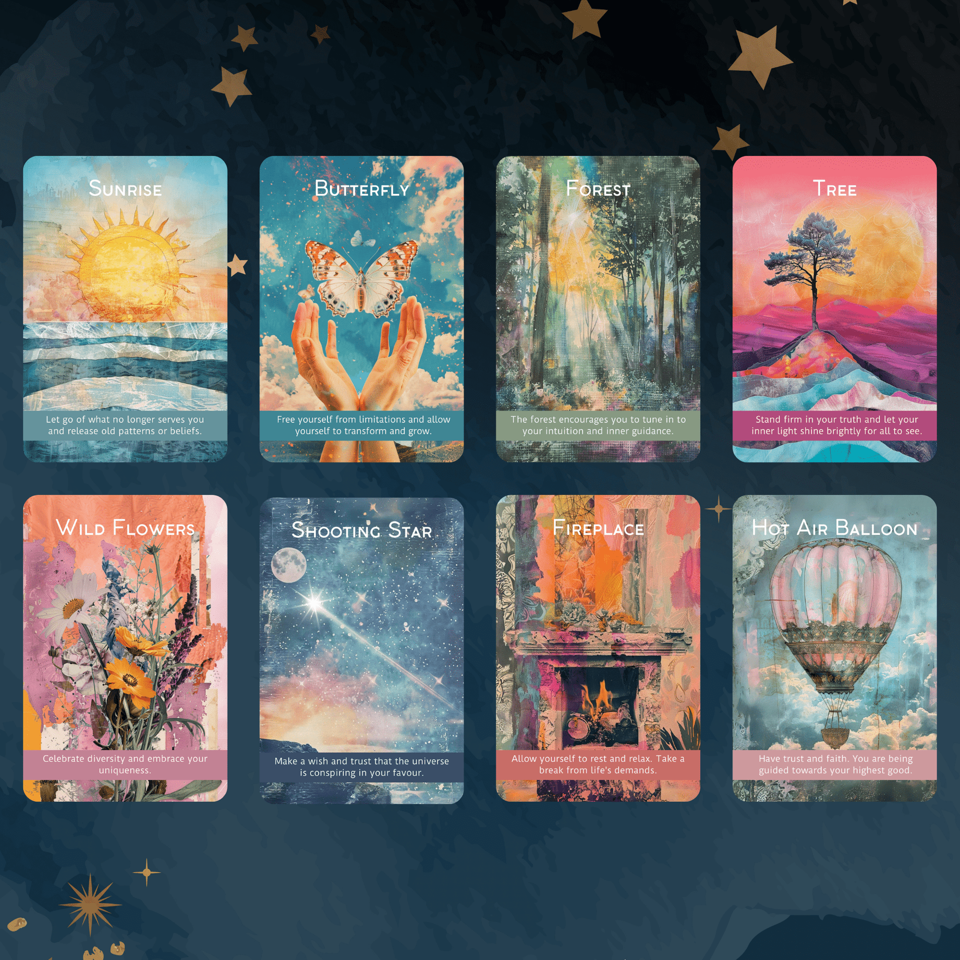 Magic Mosaic Tarot & Oracle Bundle 🧩 A whimsical 2 - deck collage - style set of intuition, wonder, and inner wisdom - Hattie Thorn Tarot
